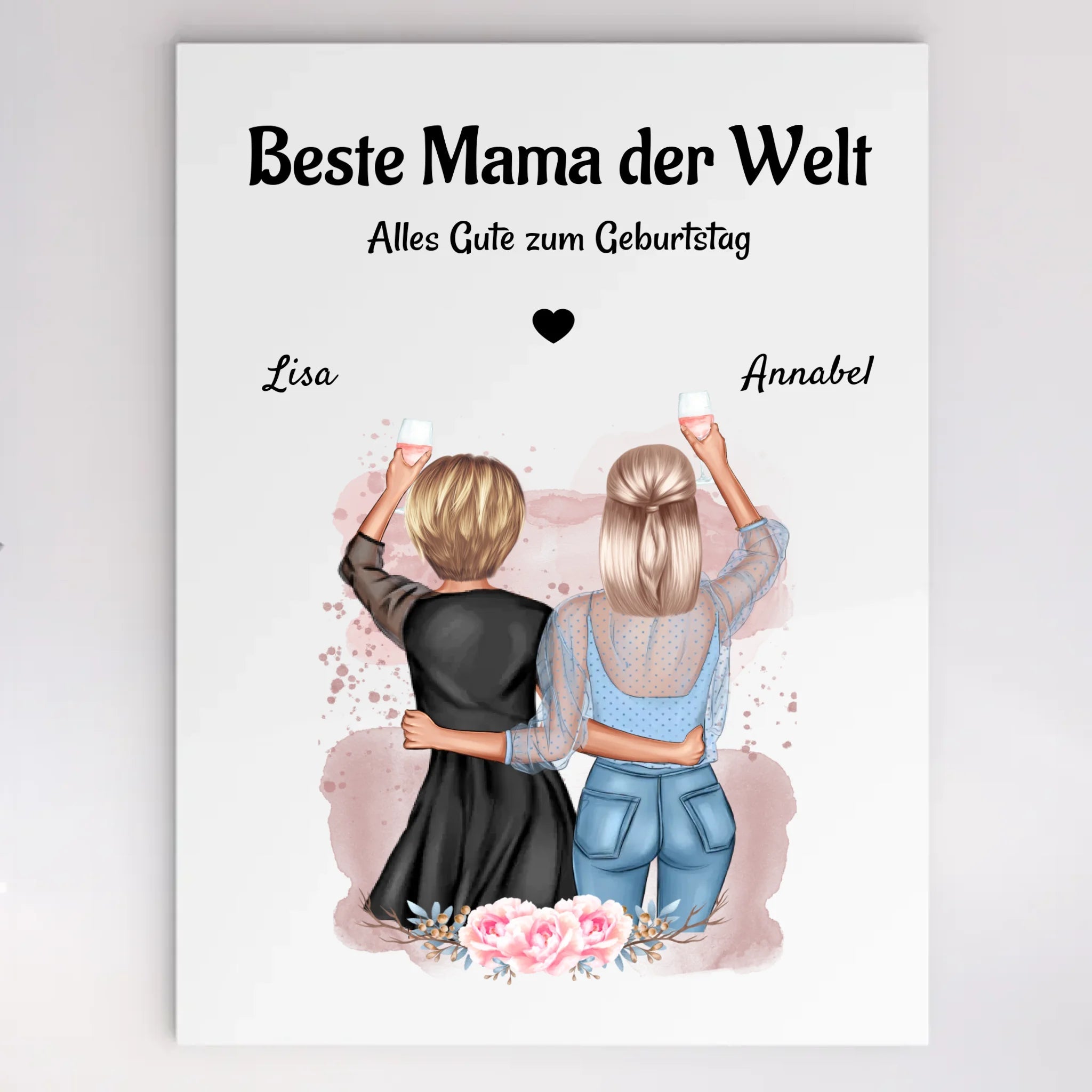 Mutter Tochter Geschenk Acrylglas Illustration gestalten - Cantty