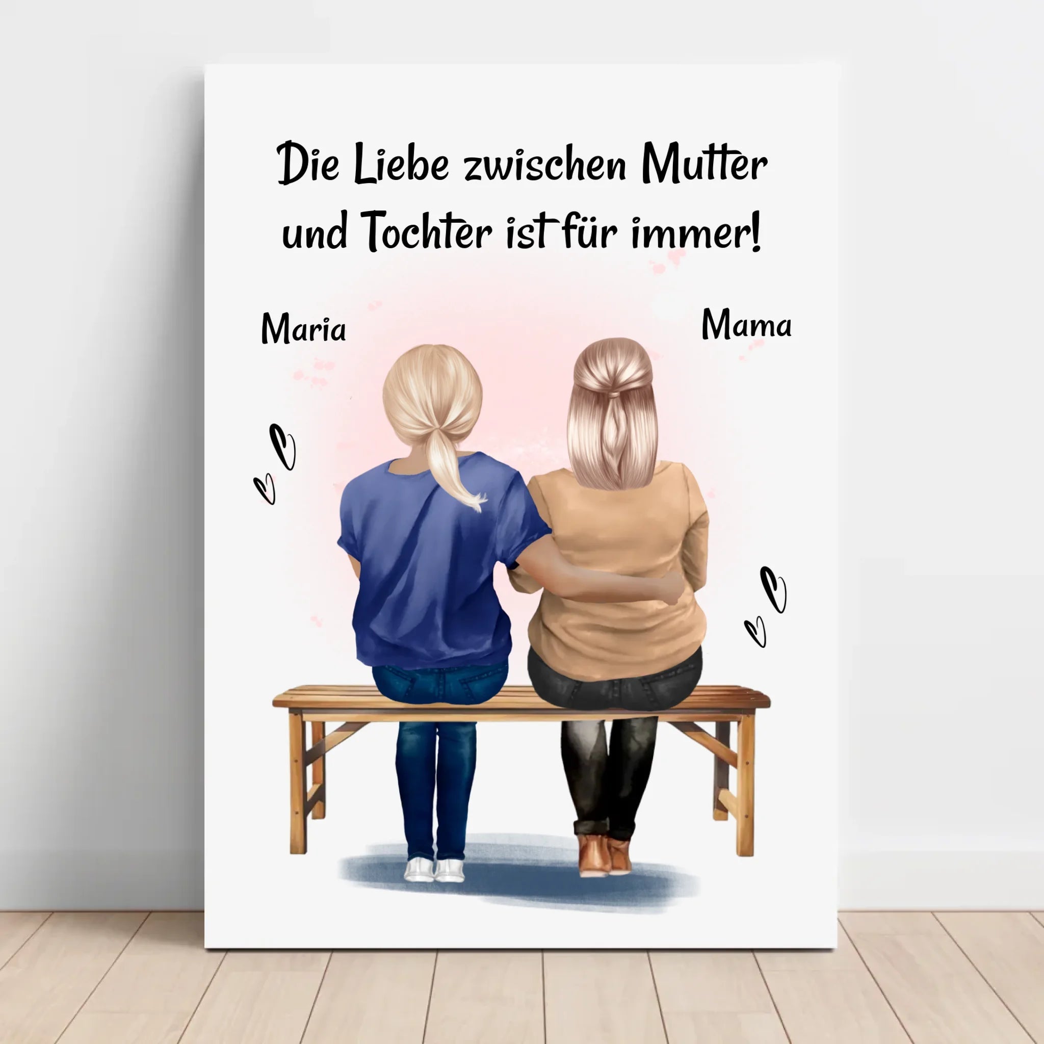 Mutter Tochter Geschenk Leinwand zum Geburtstag, Muttertag oder Weihnachten - Cantty