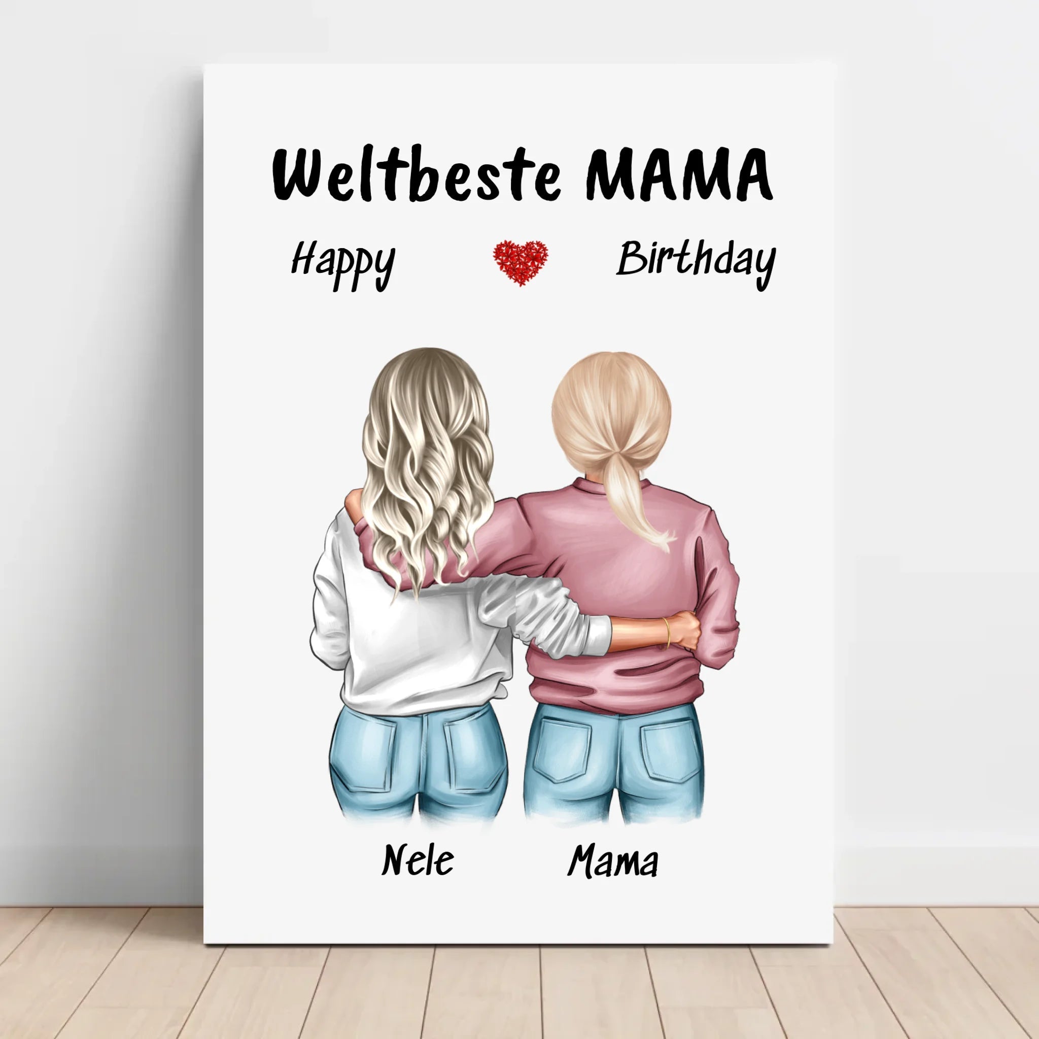 Mutter Tochter Leinwand Bild Geschenk für Mama - Cantty