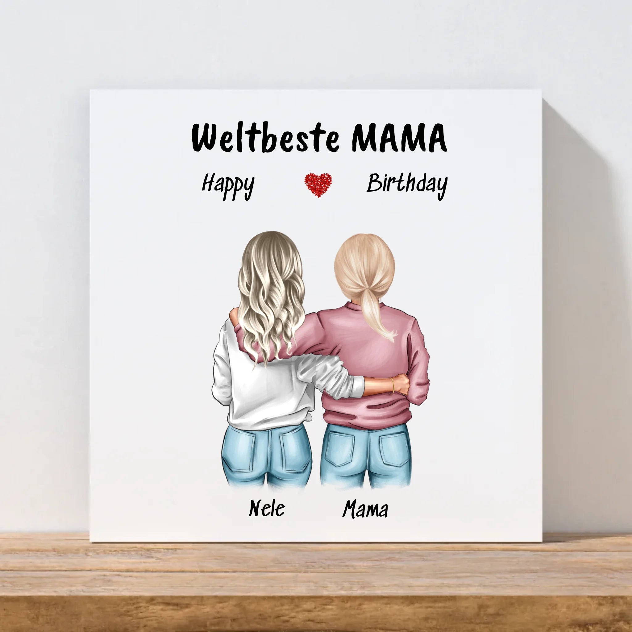 Mutter Tochter Leinwand Bild Geschenk für Mama - Cantty