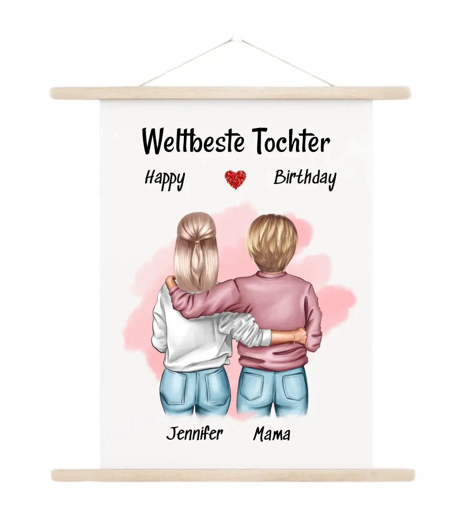 Mutter Tochter personalisiertes Leinwandbild zum Geburtstag - Cantty