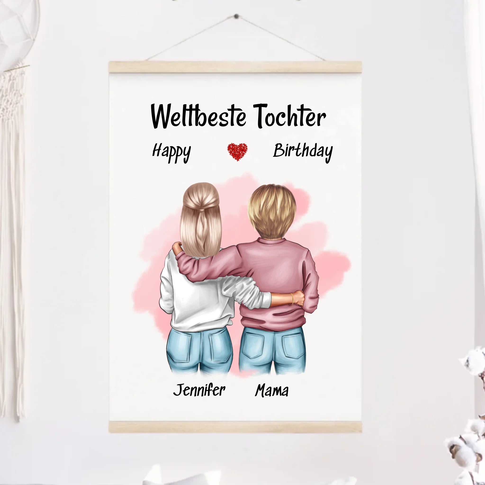 Mutter Tochter personalisiertes Leinwandbild zum Geburtstag - Cantty