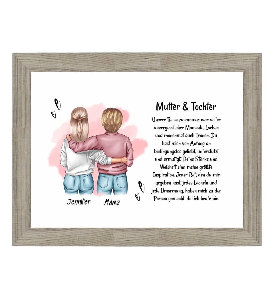 Mutter Tochter Poster Bild Karte Geschenk personalisiert - Cantty