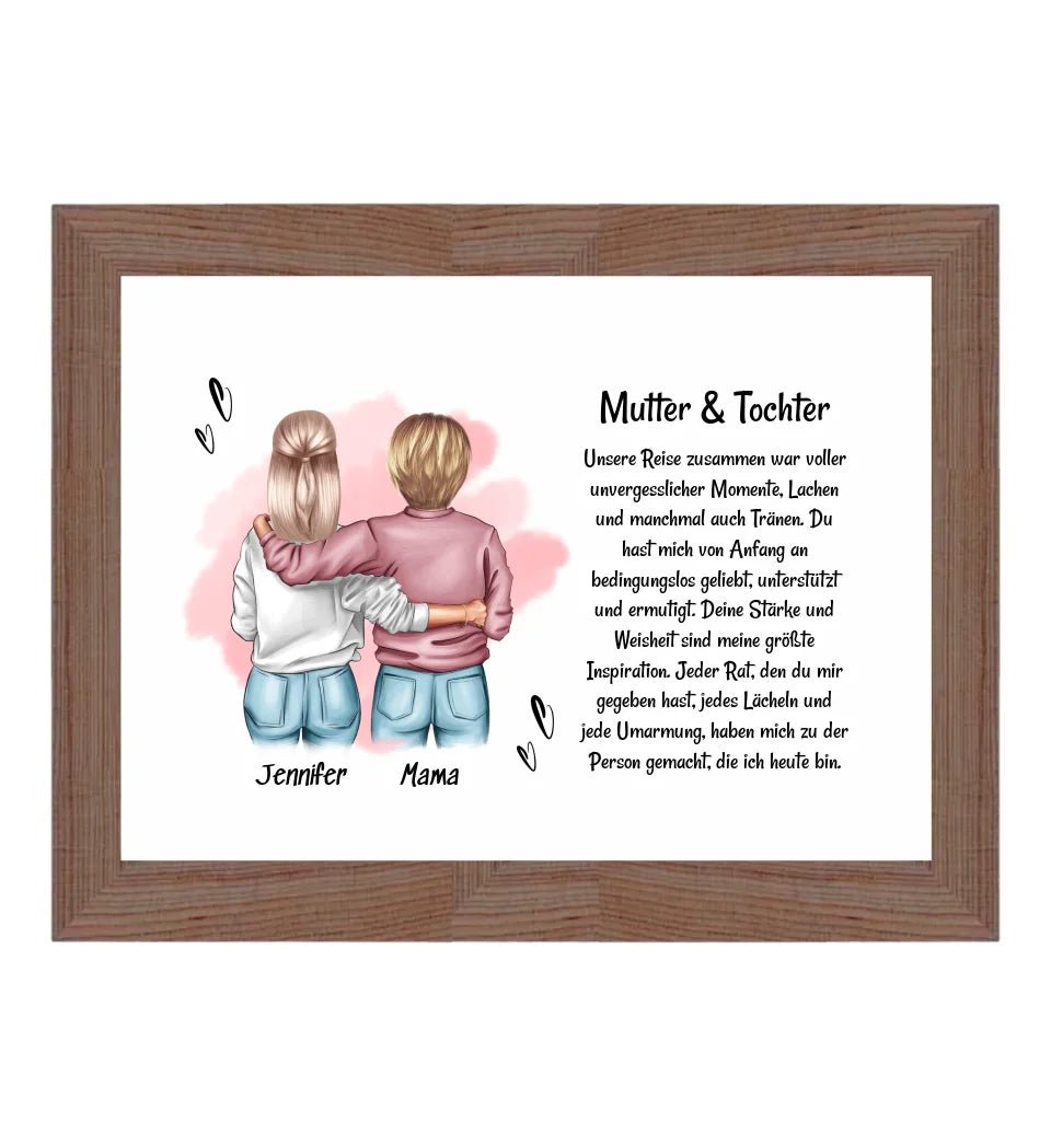 Mutter Tochter Poster Bild Karte Geschenk personalisiert - Cantty