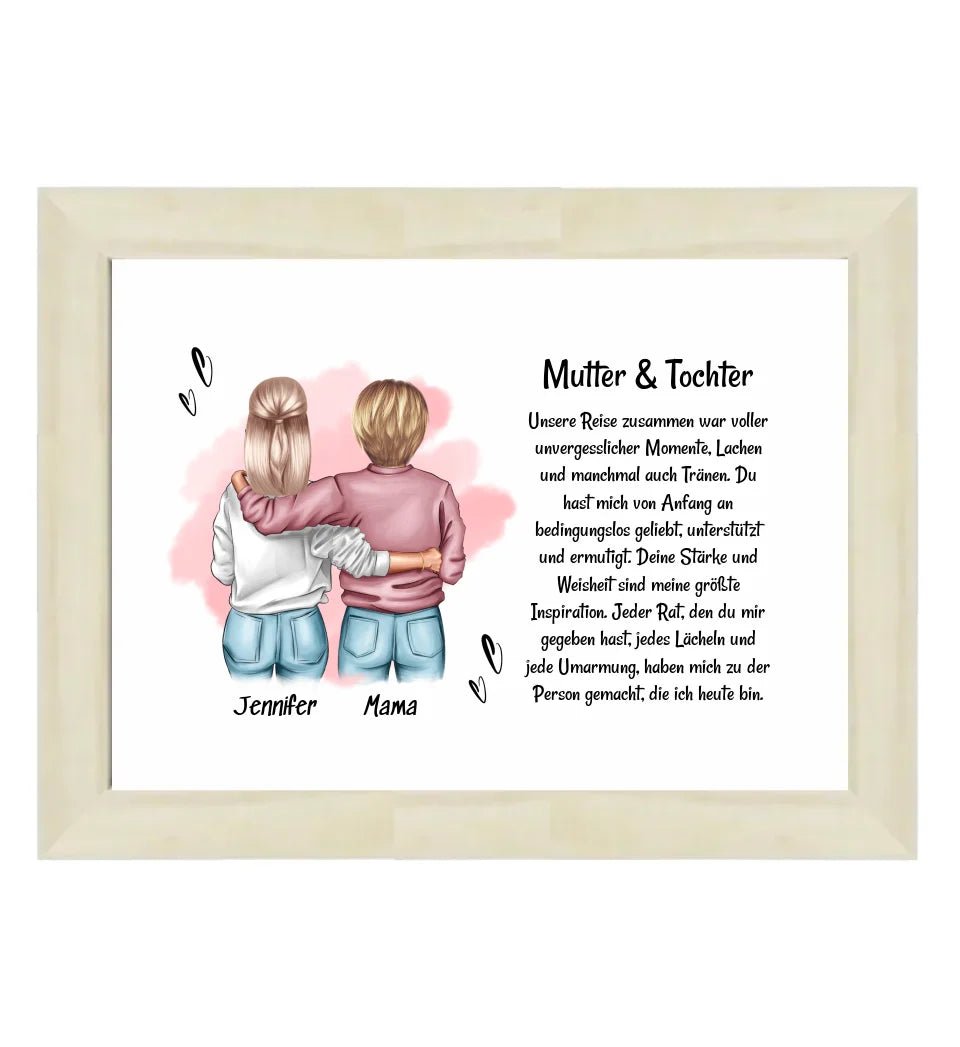 Mutter Tochter Poster Bild Karte Geschenk personalisiert - Cantty