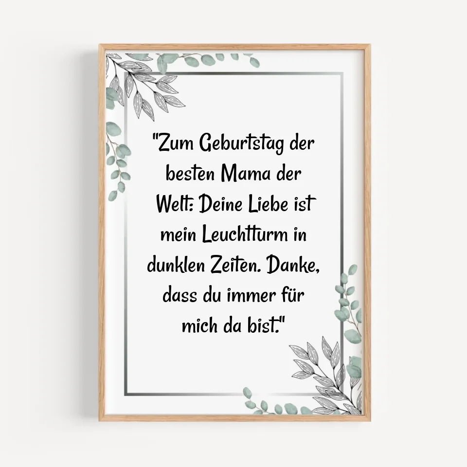 Mutter Tochter Spruch Poster Geschenk für Mama zum Geburtstag - Cantty