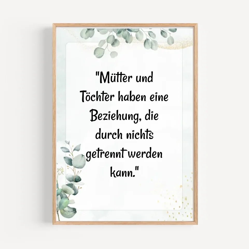 Mutter Tochter Spruch Poster Geschenk selber gestalten - Cantty