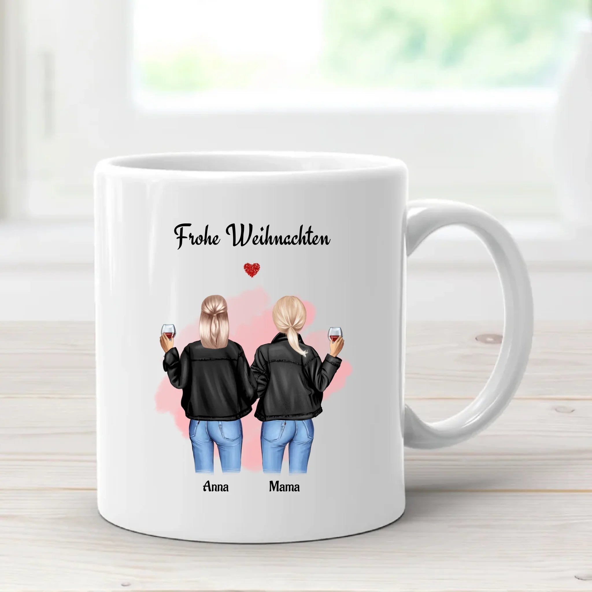 Mutter und erwachsene Tochter Weihnachtsgeschenk Tasse personalisiert - Cantty