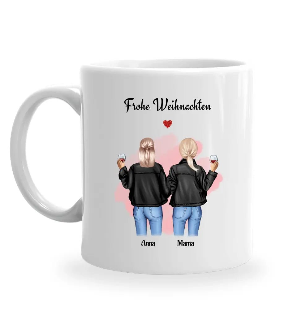 Mutter und erwachsene Tochter Weihnachtsgeschenk Tasse personalisiert - Cantty