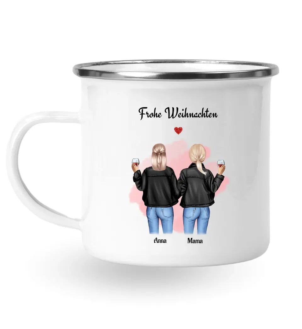 Mutter und erwachsene Tochter Weihnachtsgeschenk Tasse personalisiert - Cantty