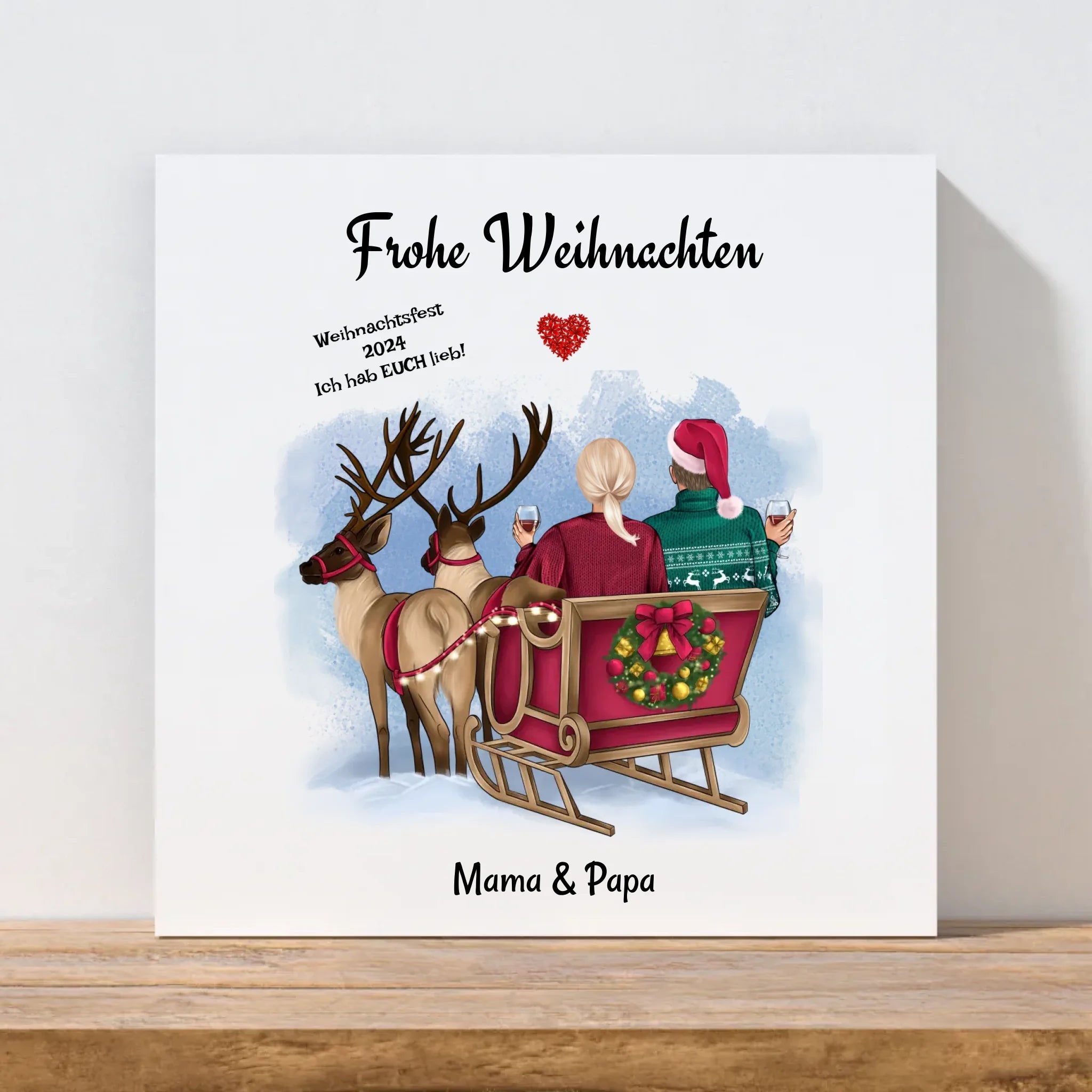 Mutter & Vater Leinwand Bild Weihnachtsgeschenk für Eltern - Cantty