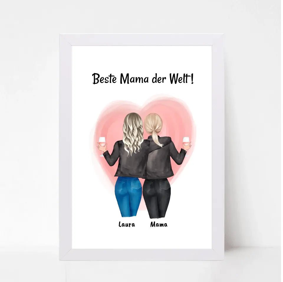 Muttertag Poster Geschenk mit Tochter - Cantty