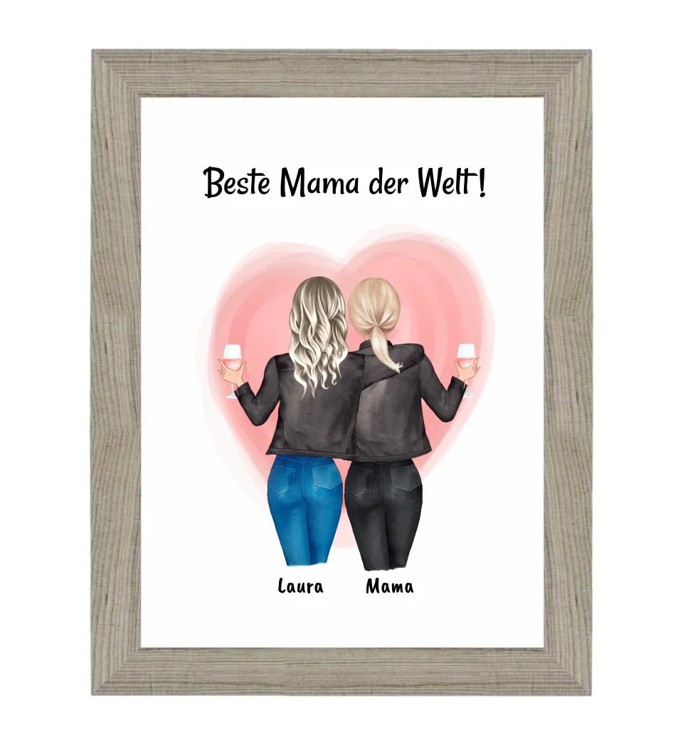 Muttertag Poster Geschenk mit Tochter - Cantty