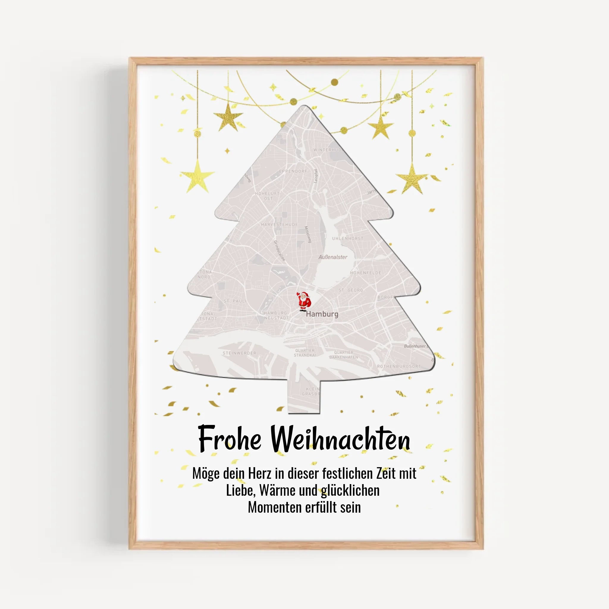 Nachbarin Weihnachtsgeschenk Koordinaten Bild Stadtkarte mit Weihnachtswünsche - Cantty