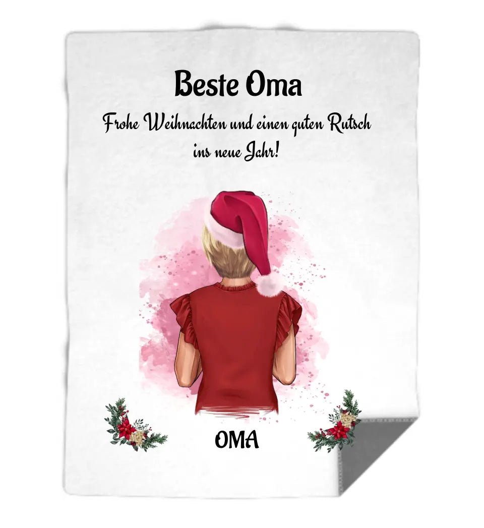 Oma Bild Decke Geschenk Weihnachten personalisiert - Cantty