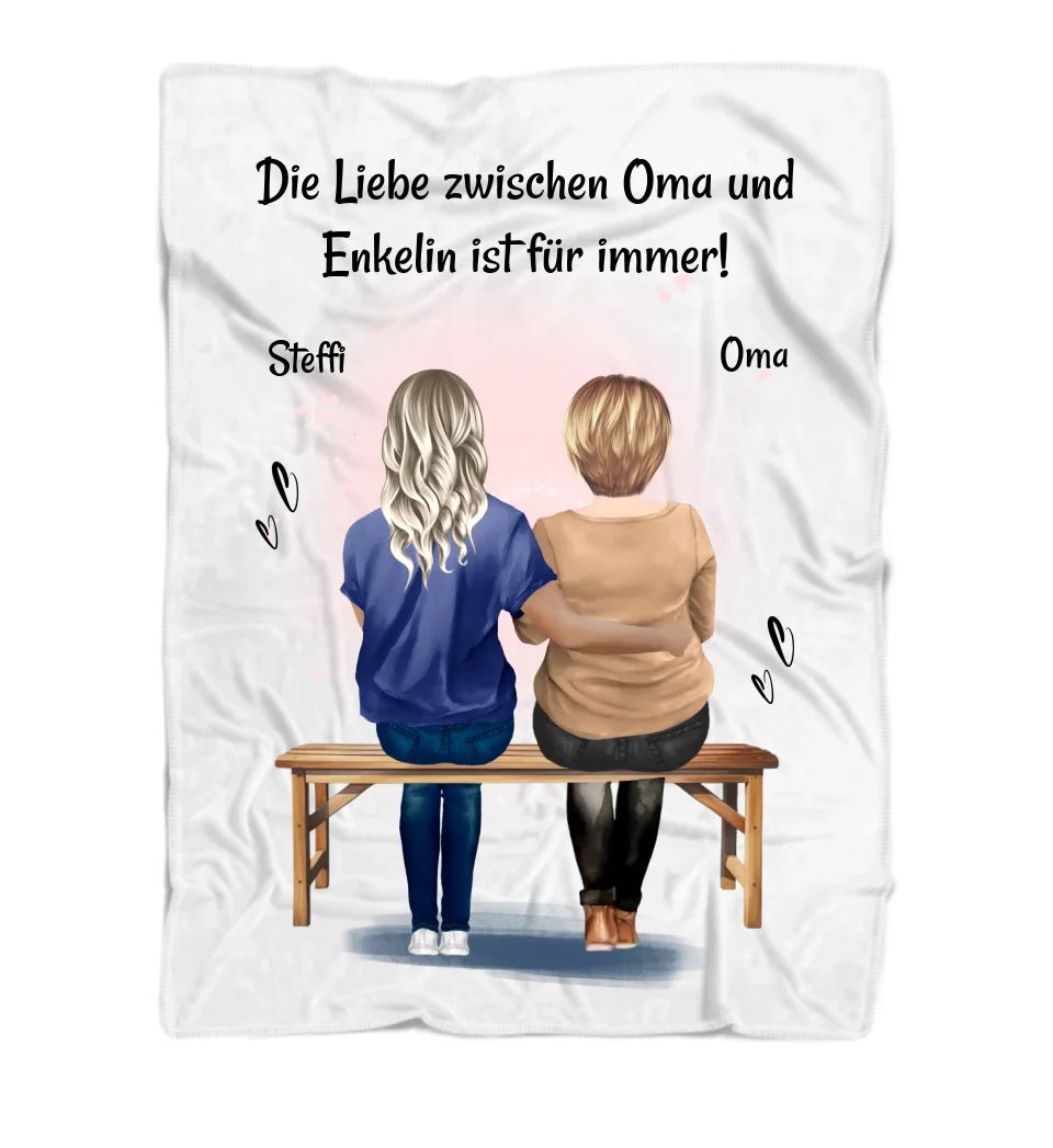 Oma Decke Geschenk von Enkelin personalisiert - Cantty