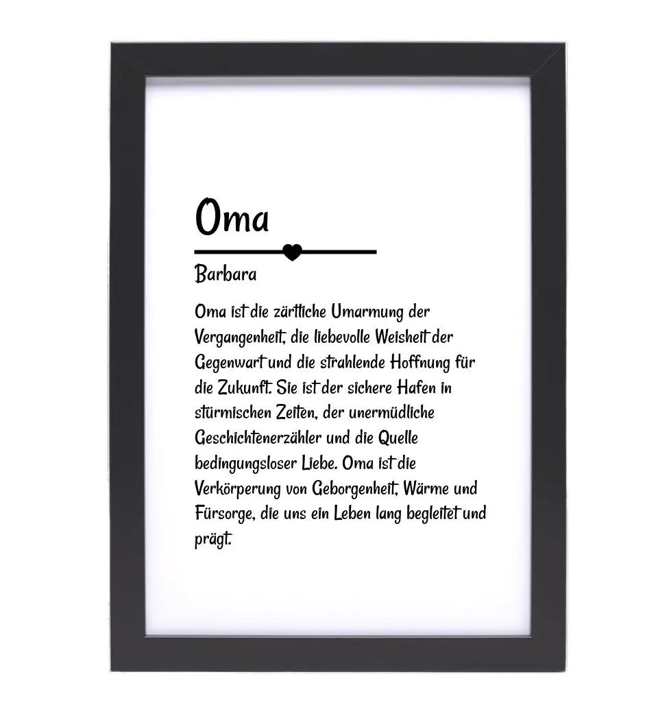 Oma Definition Poster Geschenk personalisiert - Cantty