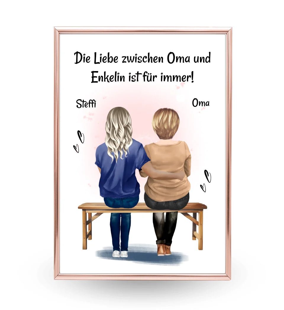 Oma Enkelin Geschenk Poster personalisiert - Cantty