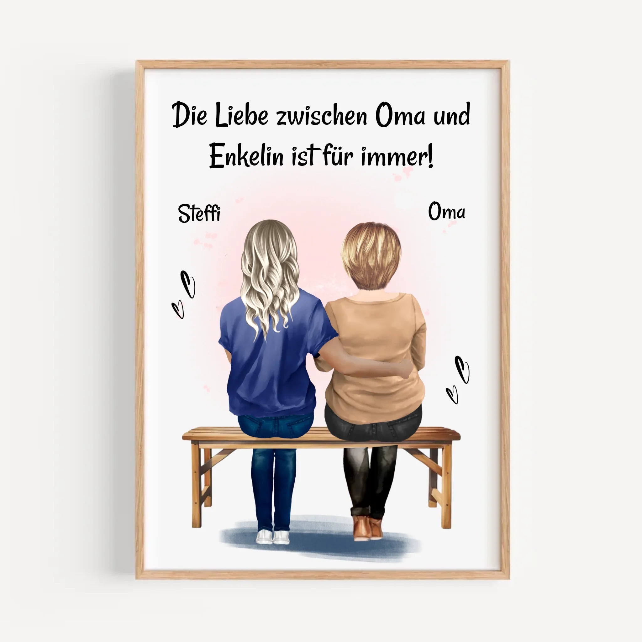 Oma Enkelin Geschenk Poster personalisiert - Cantty