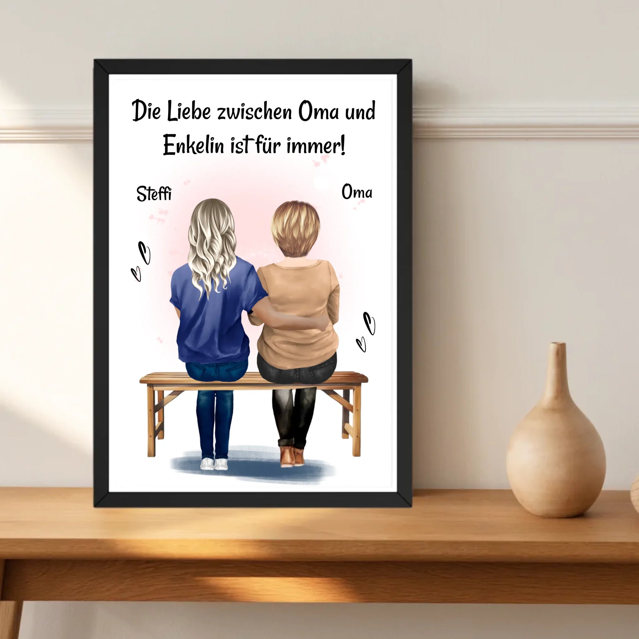 Oma Enkelin Geschenk Poster personalisiert - Cantty