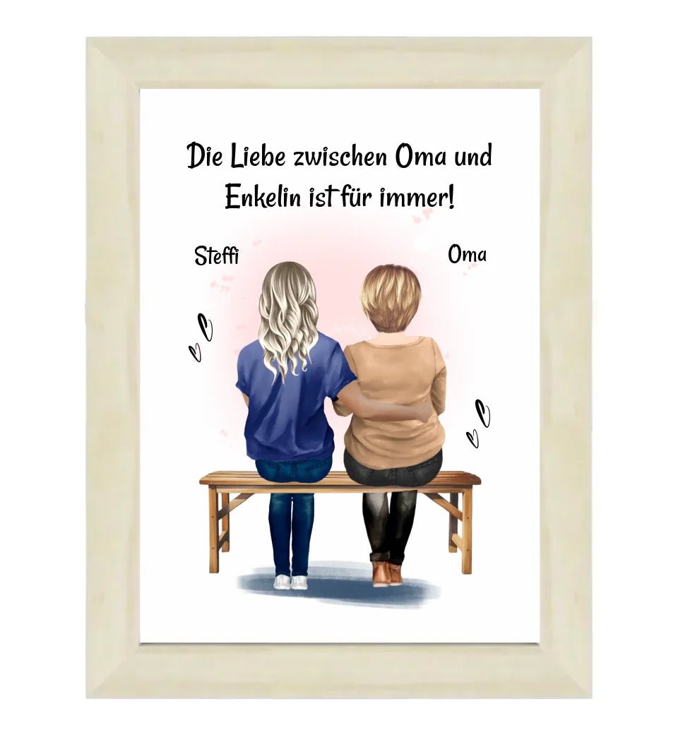 Oma Enkelin Geschenk Poster personalisiert - Cantty