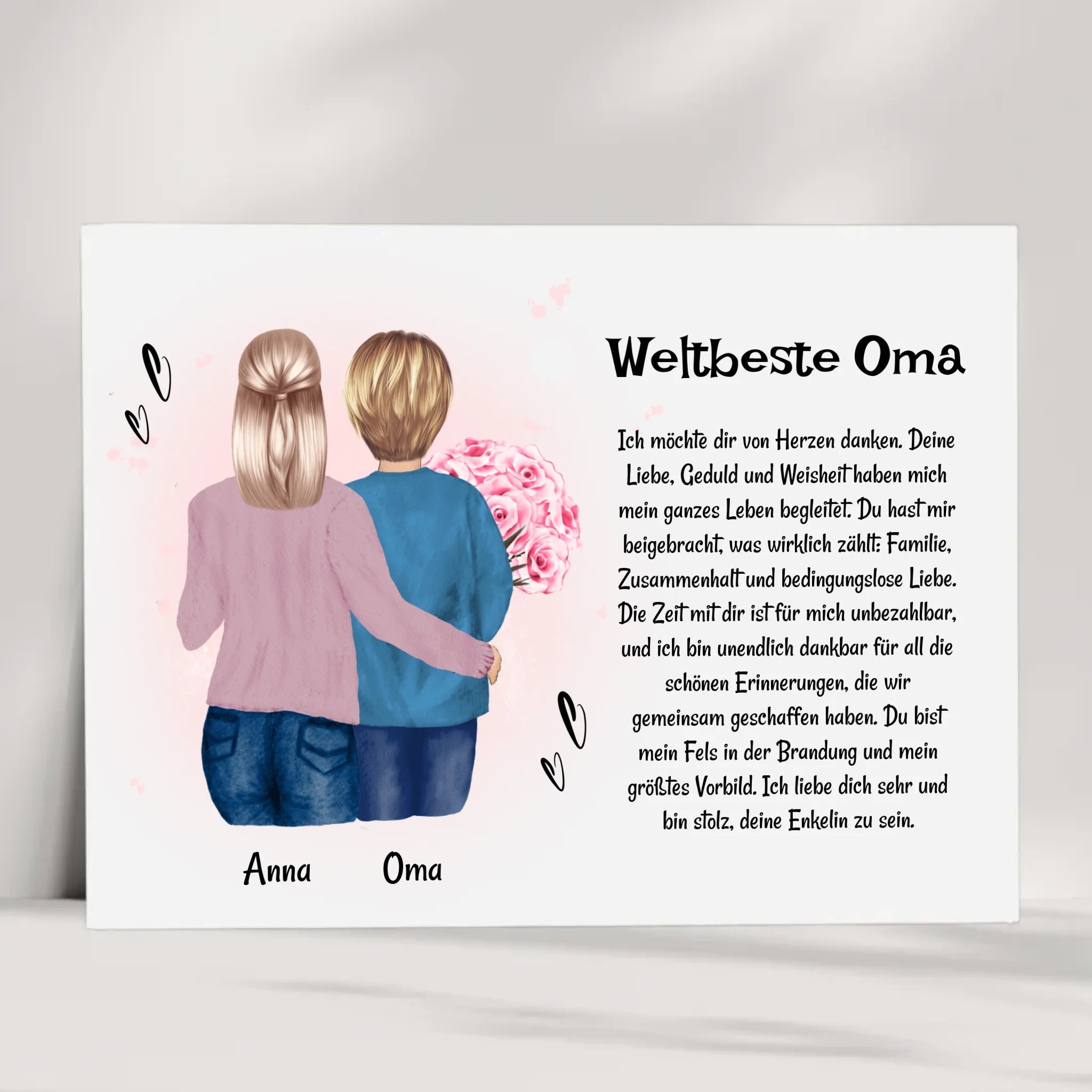 Oma Enkeltochter Poster Bild Karte Geschenk personalisiert - Cantty