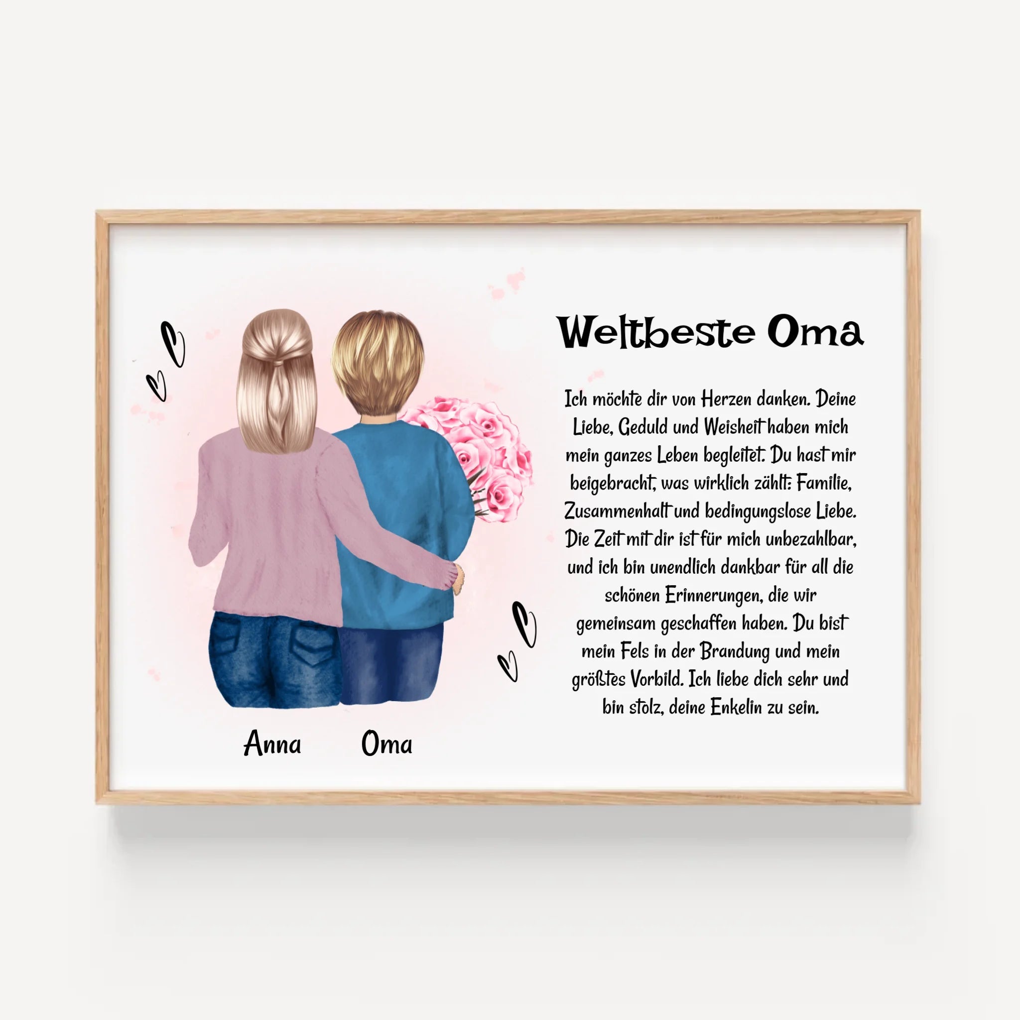 Oma Enkeltochter Poster Bild Karte Geschenk personalisiert - Cantty