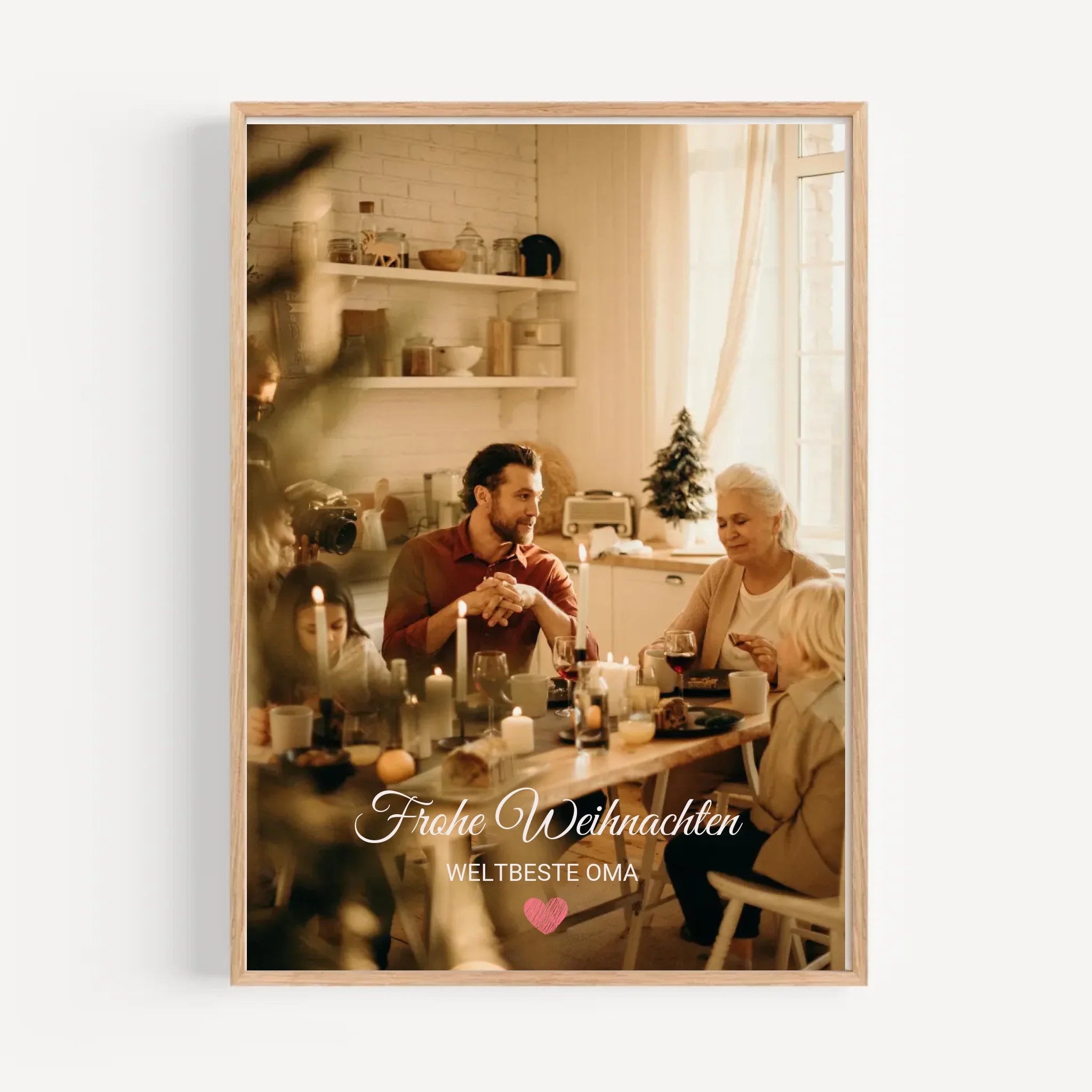 Oma Foto Weihnachtsgeschenk Poster mit Bilderrahmen personalisierbar - Cantty