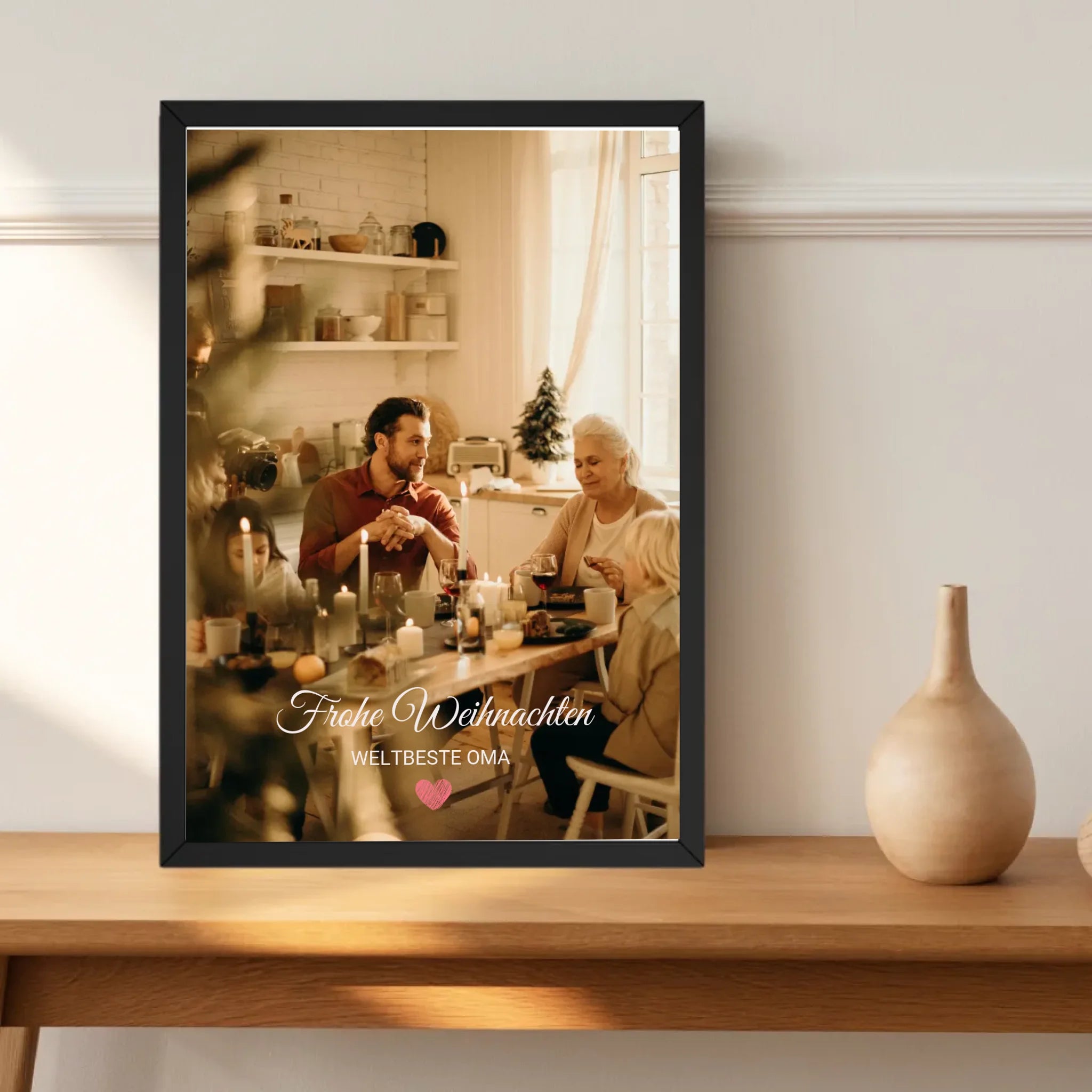 Oma Foto Weihnachtsgeschenk Poster mit Bilderrahmen personalisierbar - Cantty