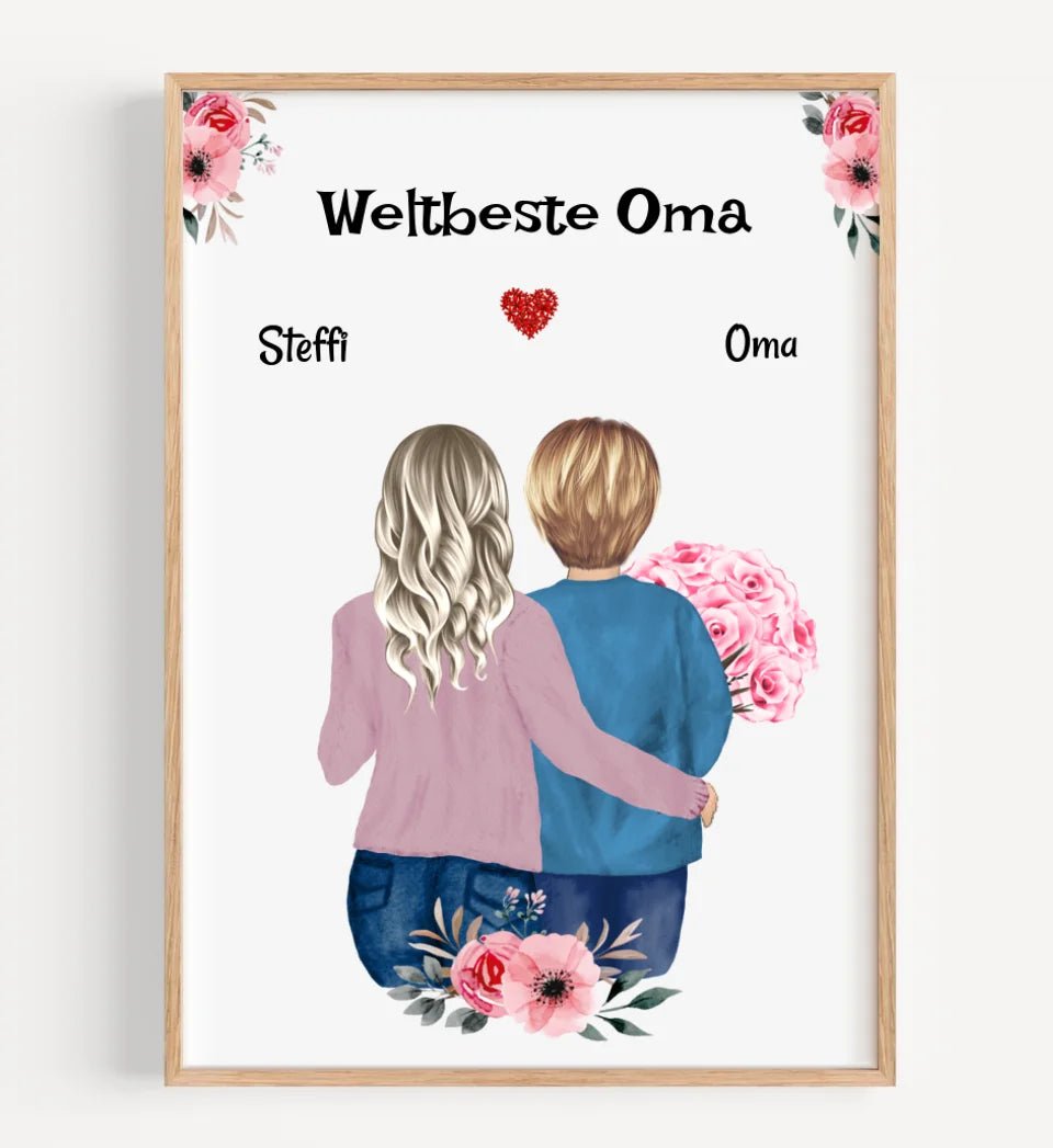 Oma Geschenk Bild personalisiert Enkelin - Cantty