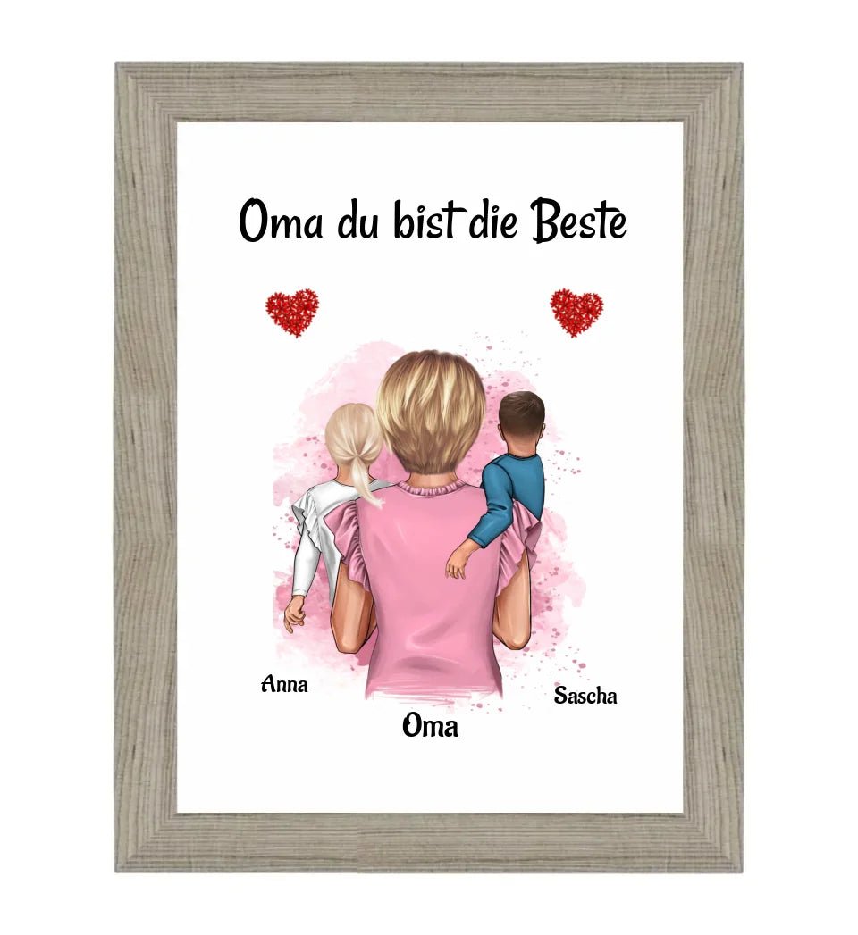 Oma kleine Enkel Poster personalisiert - Cantty