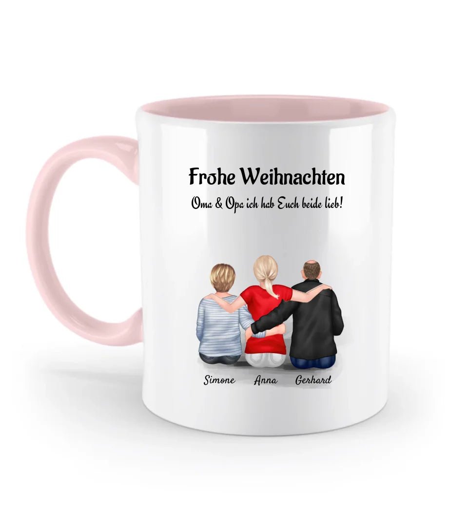 Oma Opa Großeltern Weihnachtsgeschenk Tasse personalisiert mit Enkelin - Cantty