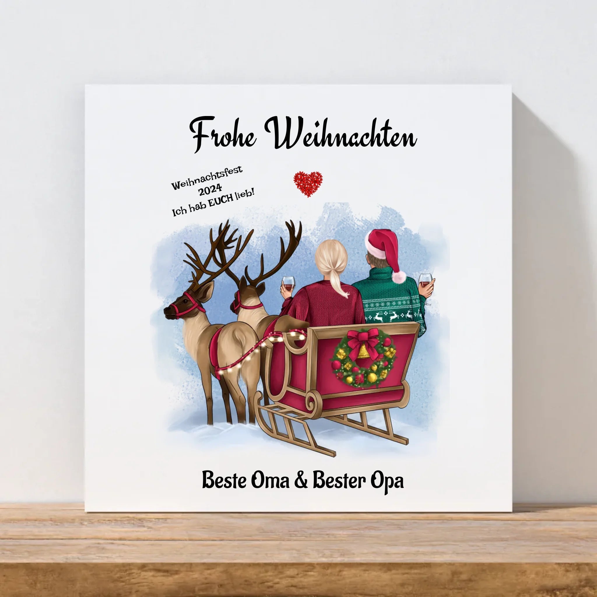 Oma Opa Leinwand Geschenk zu Weihnachten personalisiert - Cantty