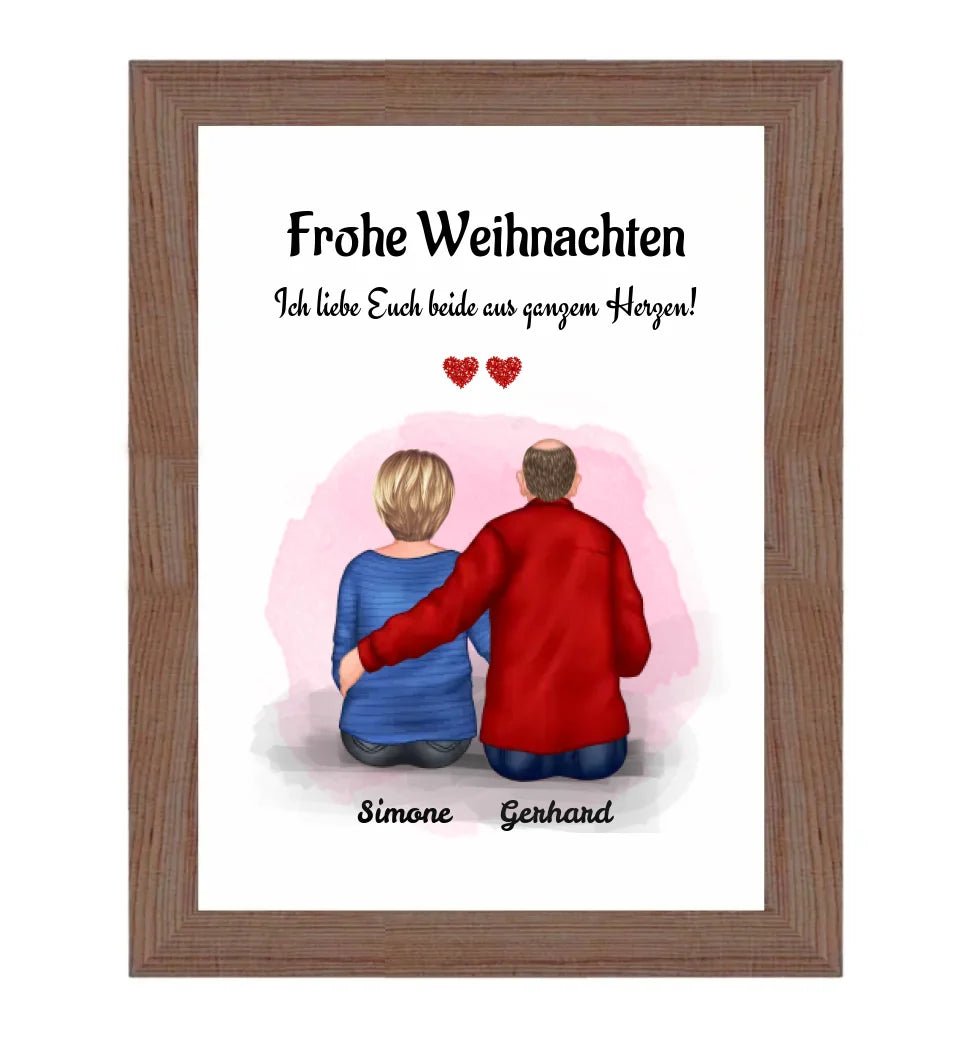 Oma und Opa Bild Weihnachtsgeschenk personalisiert - Cantty