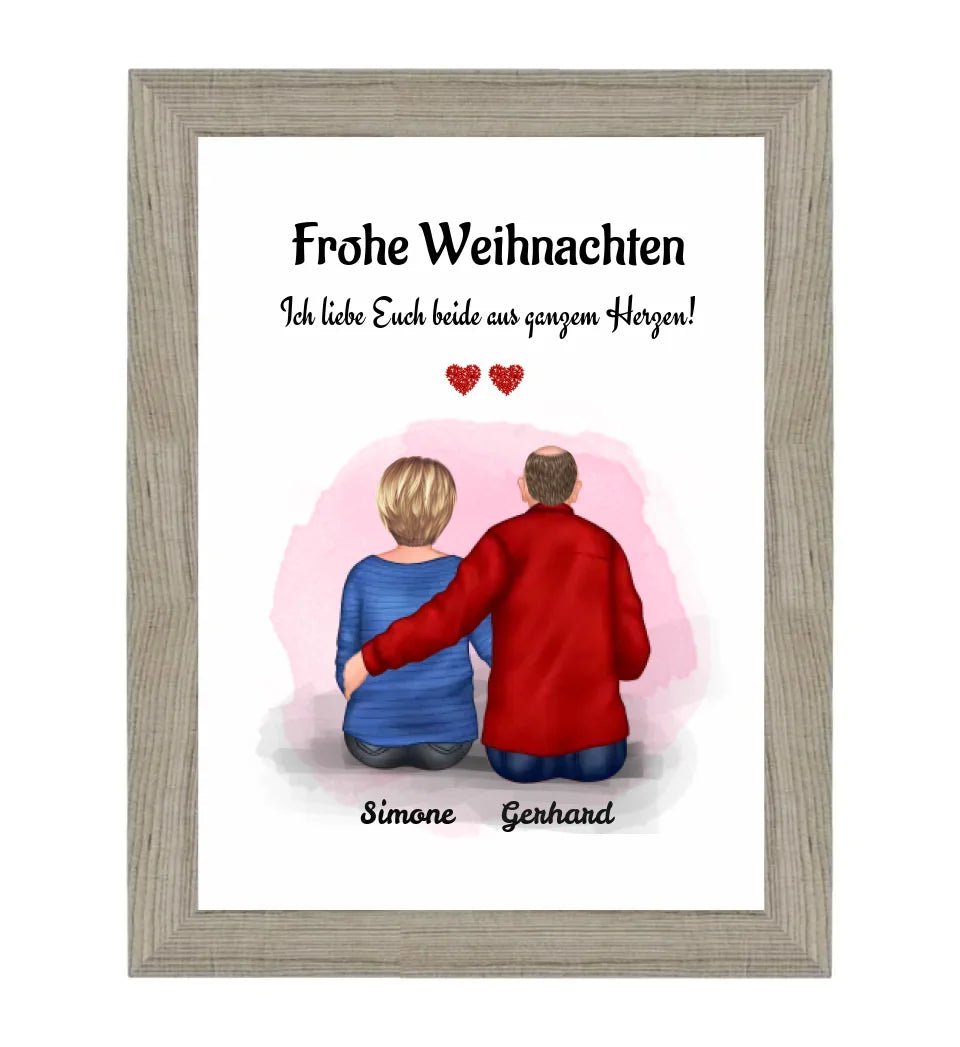 Oma und Opa Bild Weihnachtsgeschenk personalisiert - Cantty