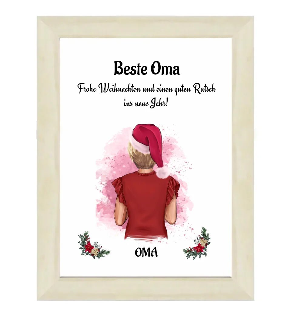 Oma Weihnachtsgeschenk Bild personalisiert - Cantty