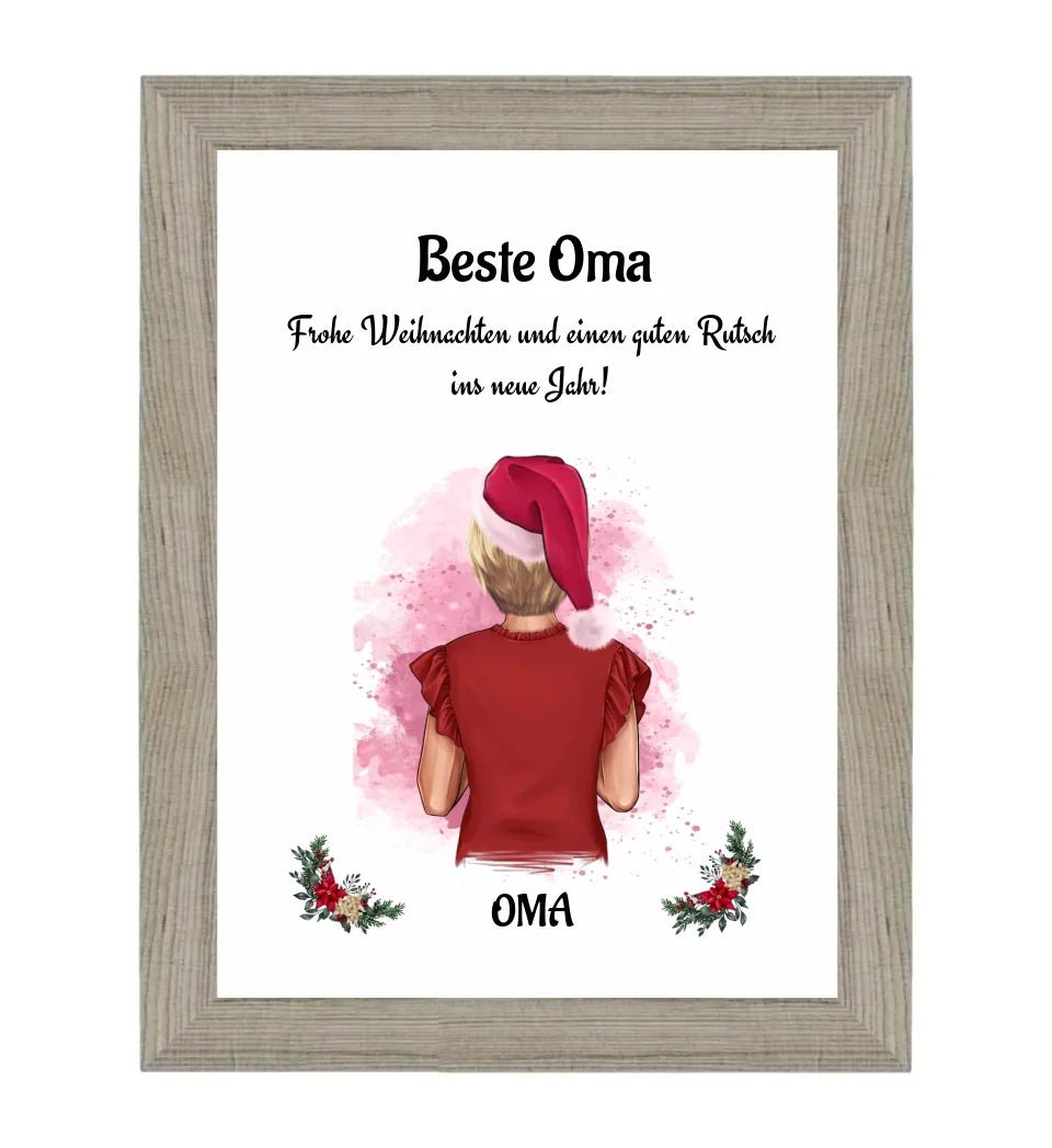 Oma Weihnachtsgeschenk Bild personalisiert - Cantty