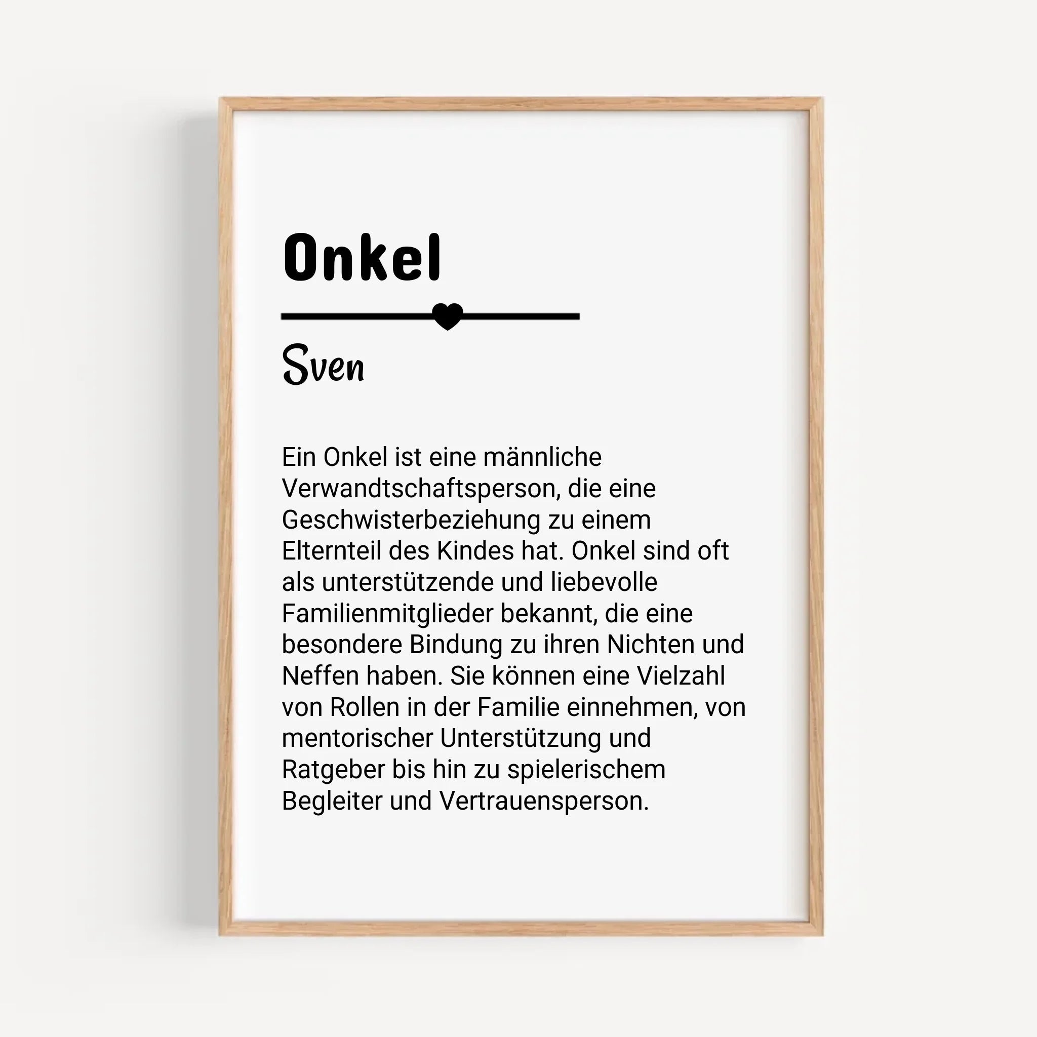 Onkel Definition Poster Geschenk personalisiert - Cantty