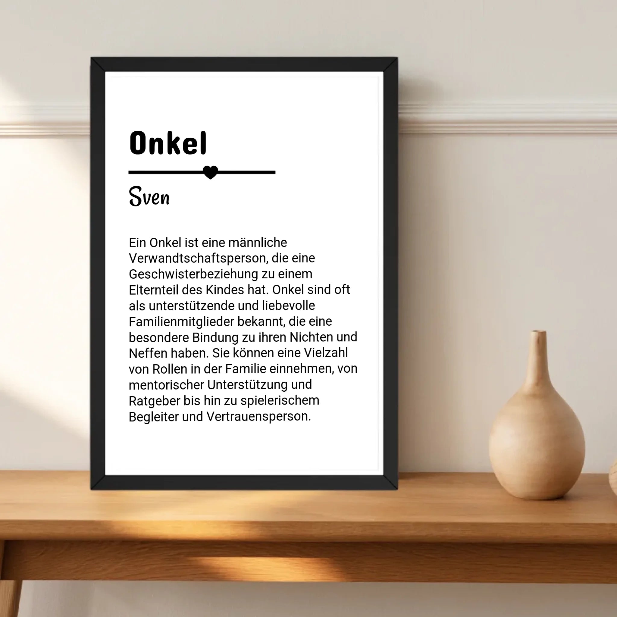 Onkel Definition Poster Geschenk personalisiert - Cantty