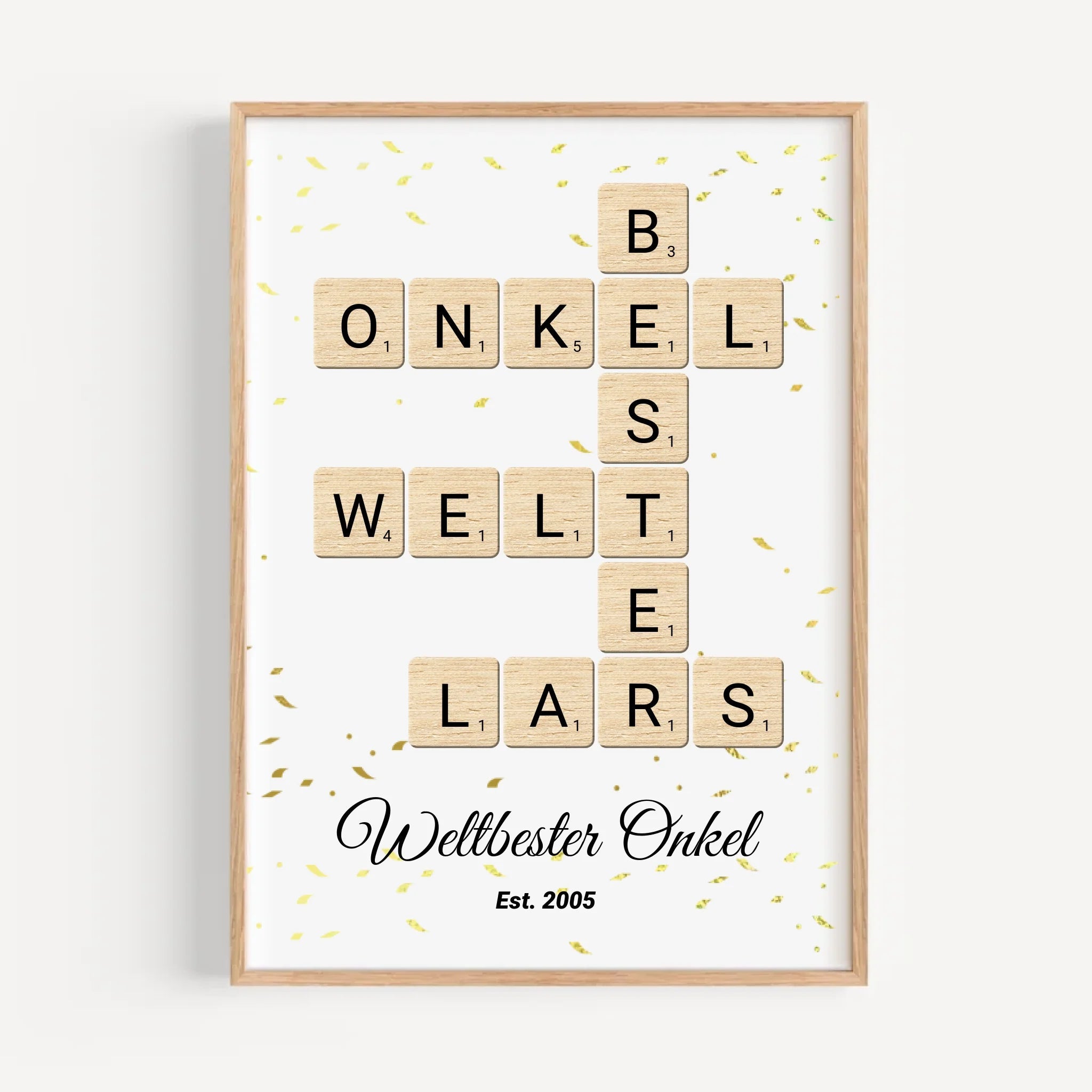 Onkel Weihnachten Geschenk Scrabble Wort Poster personalisierbar - Cantty