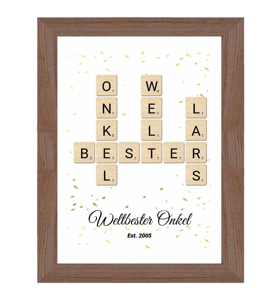 Onkel Weihnachten Geschenk Scrabble Wort Poster personalisierbar - Cantty