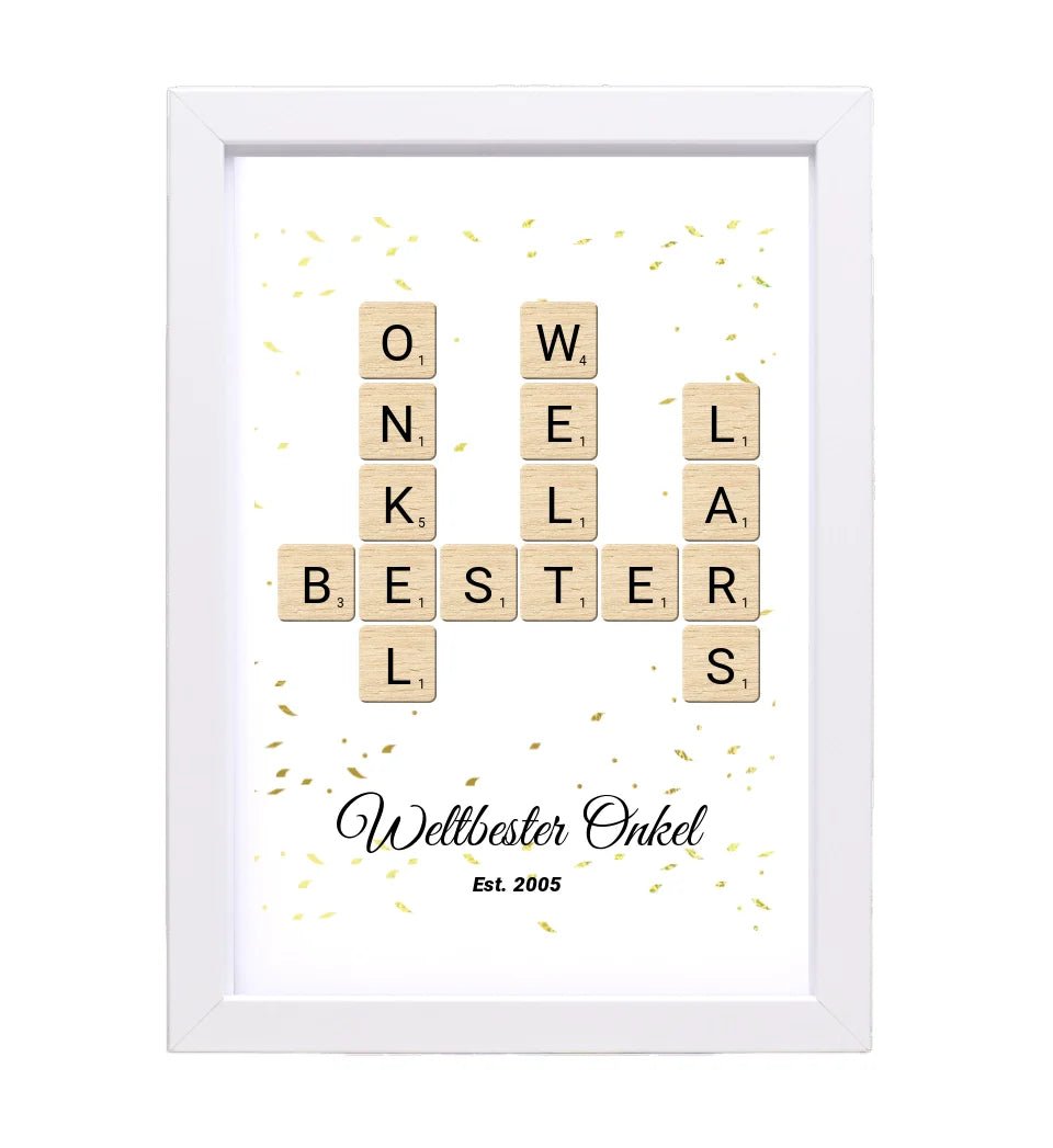 Onkel Weihnachten Geschenk Scrabble Wort Poster personalisierbar - Cantty