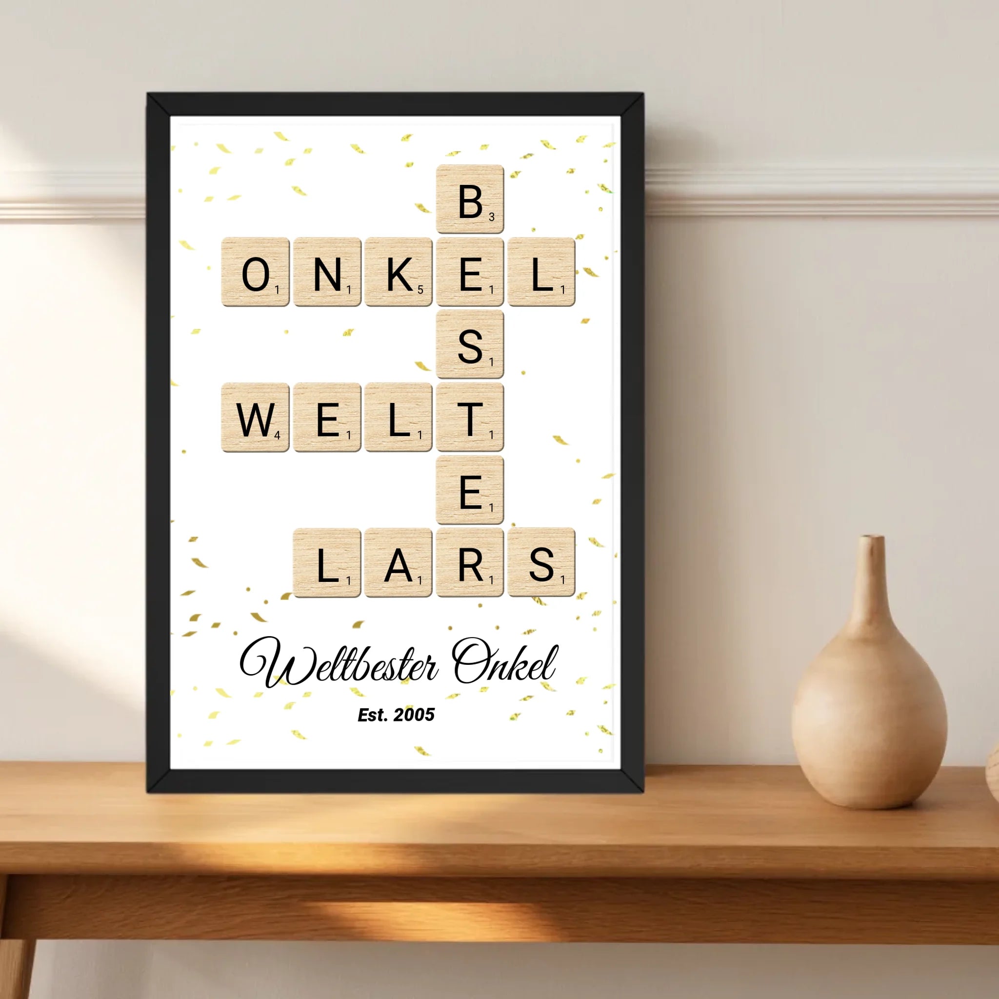 Onkel Weihnachten Geschenk Scrabble Wort Poster personalisierbar - Cantty