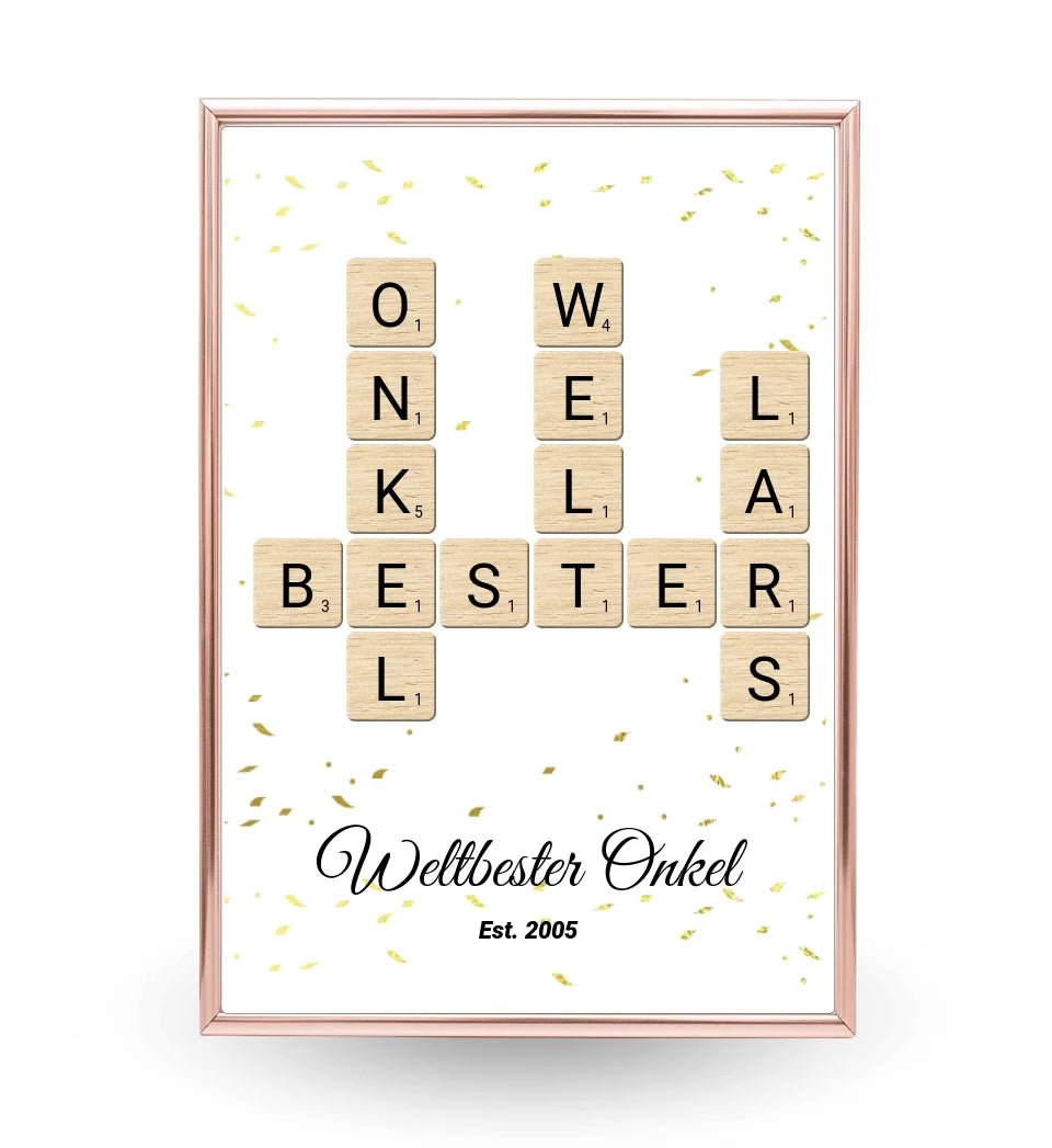 Onkel Weihnachten Geschenk Scrabble Wort Poster personalisierbar - Cantty