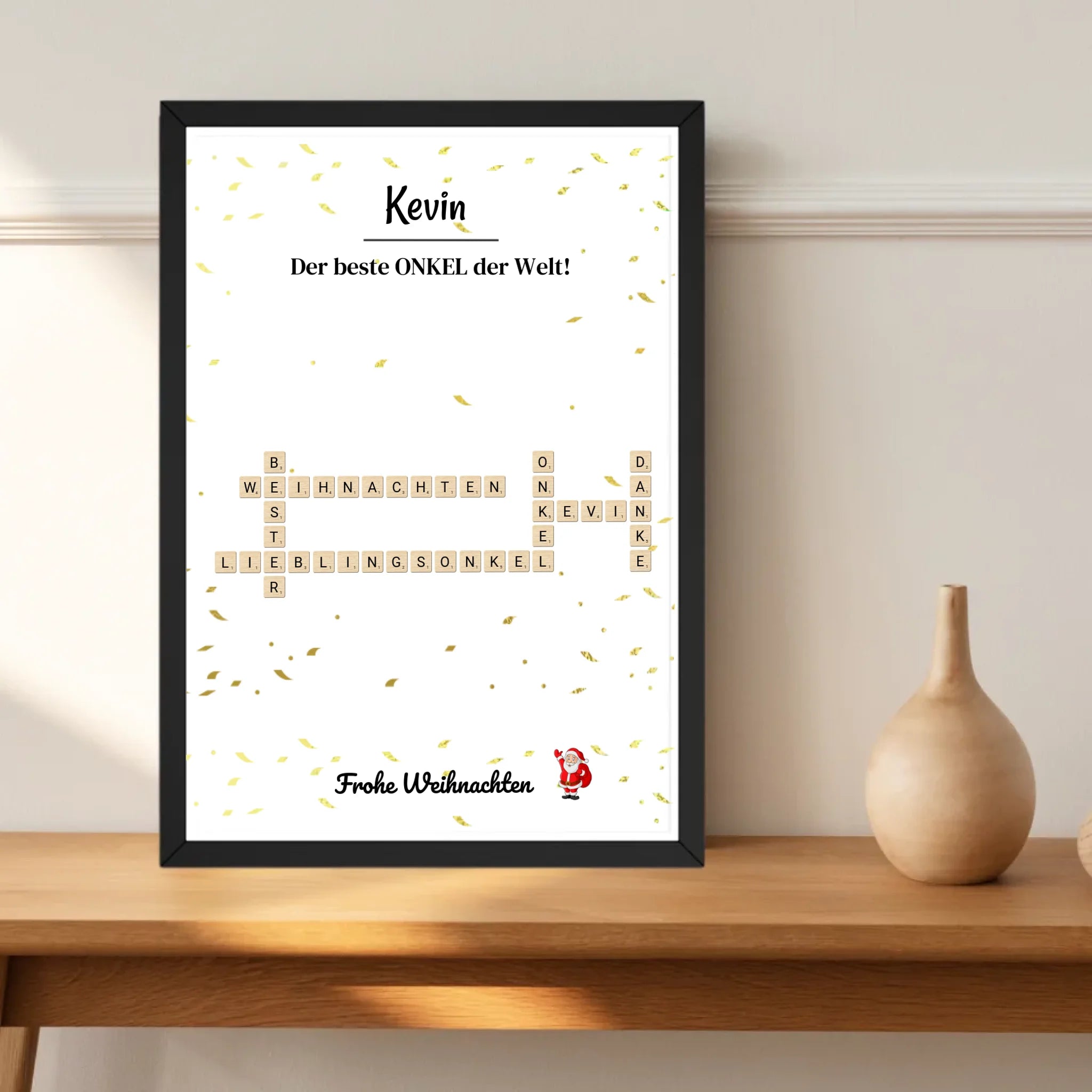 Onkel Weihnachtsgeschenk Bild Scrabble Style personalisierbar - Cantty