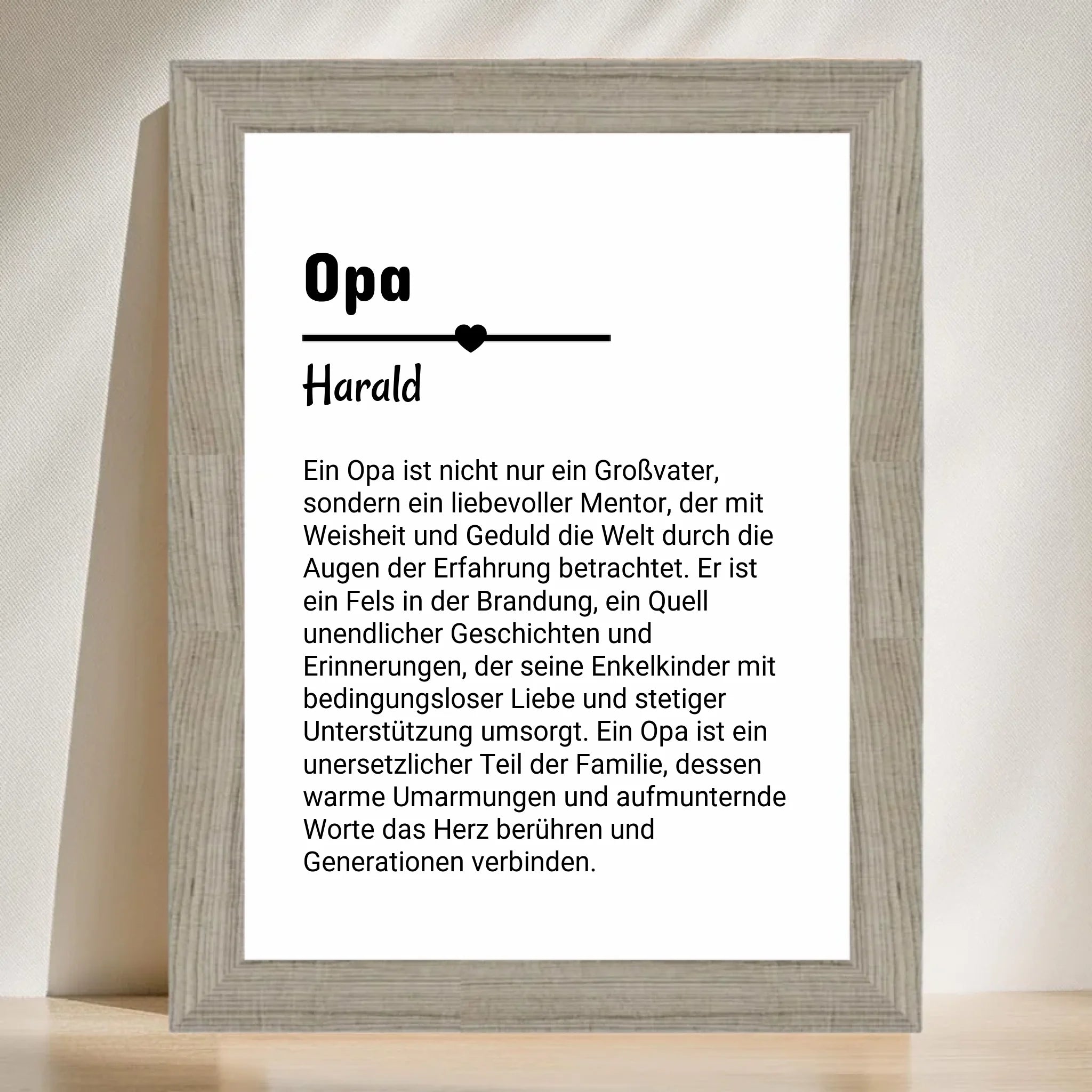 Opa Definition Poster Geschenk personalisiert - Cantty