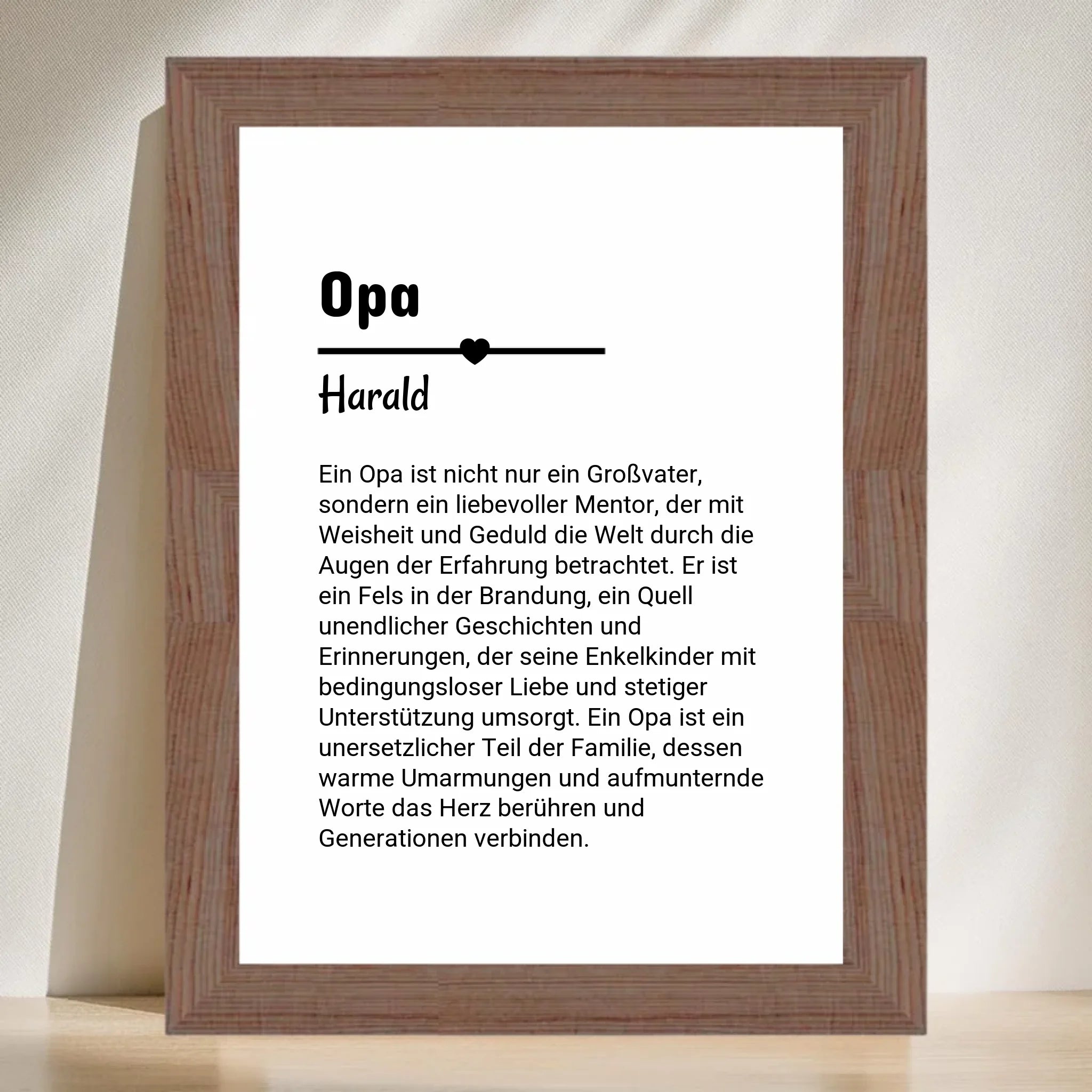 Opa Definition Poster Geschenk personalisiert - Cantty