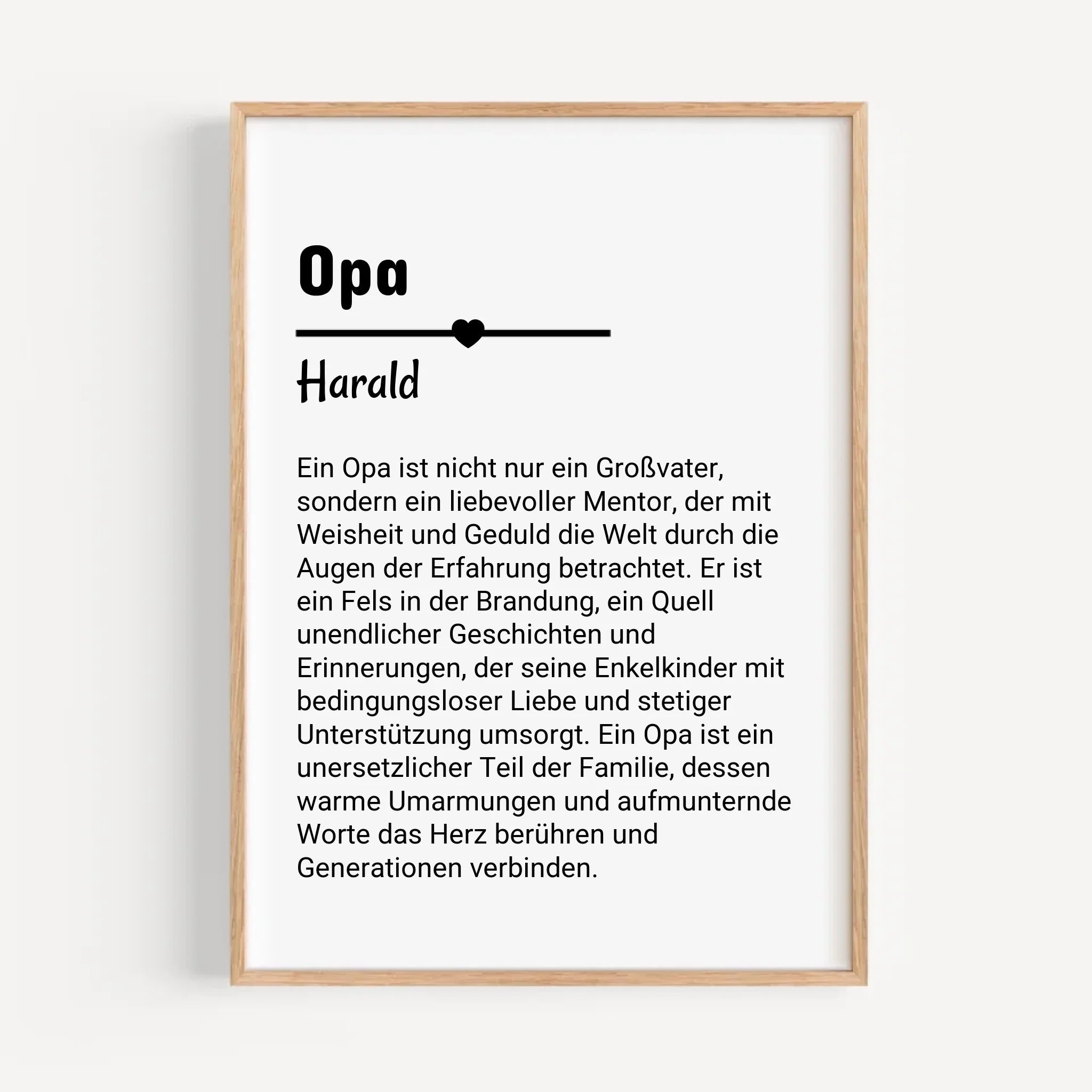 Opa Definition Poster Geschenk personalisiert - Cantty