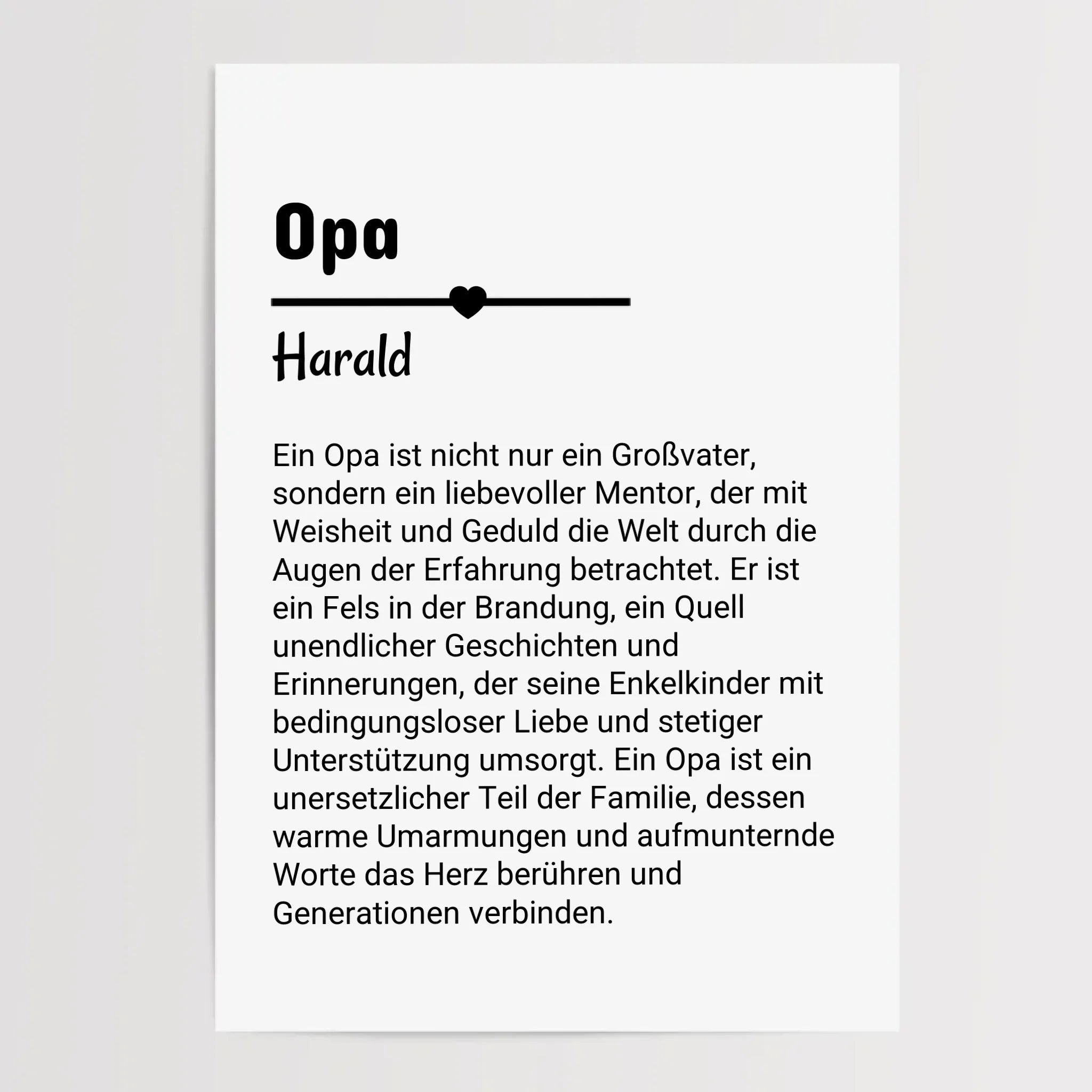 Opa Definition Poster Geschenk personalisiert - Cantty