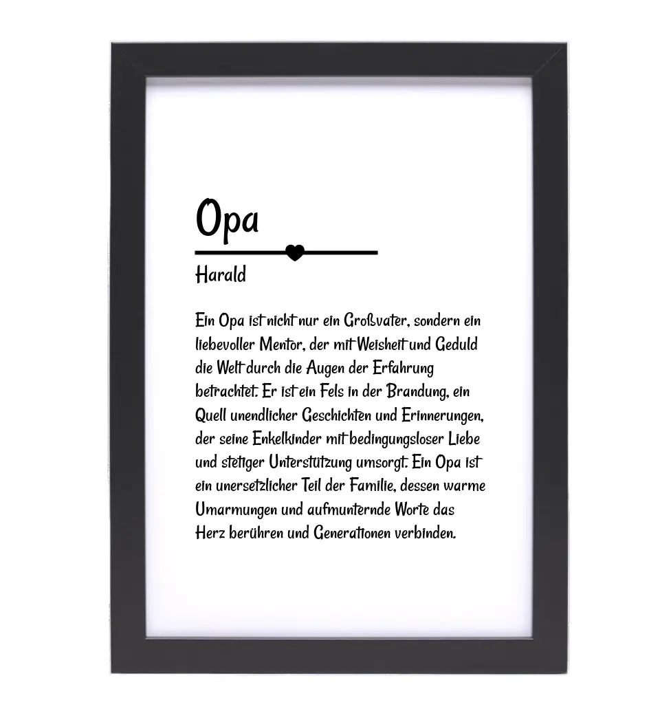 Opa Definition Poster Geschenk personalisiert - Cantty